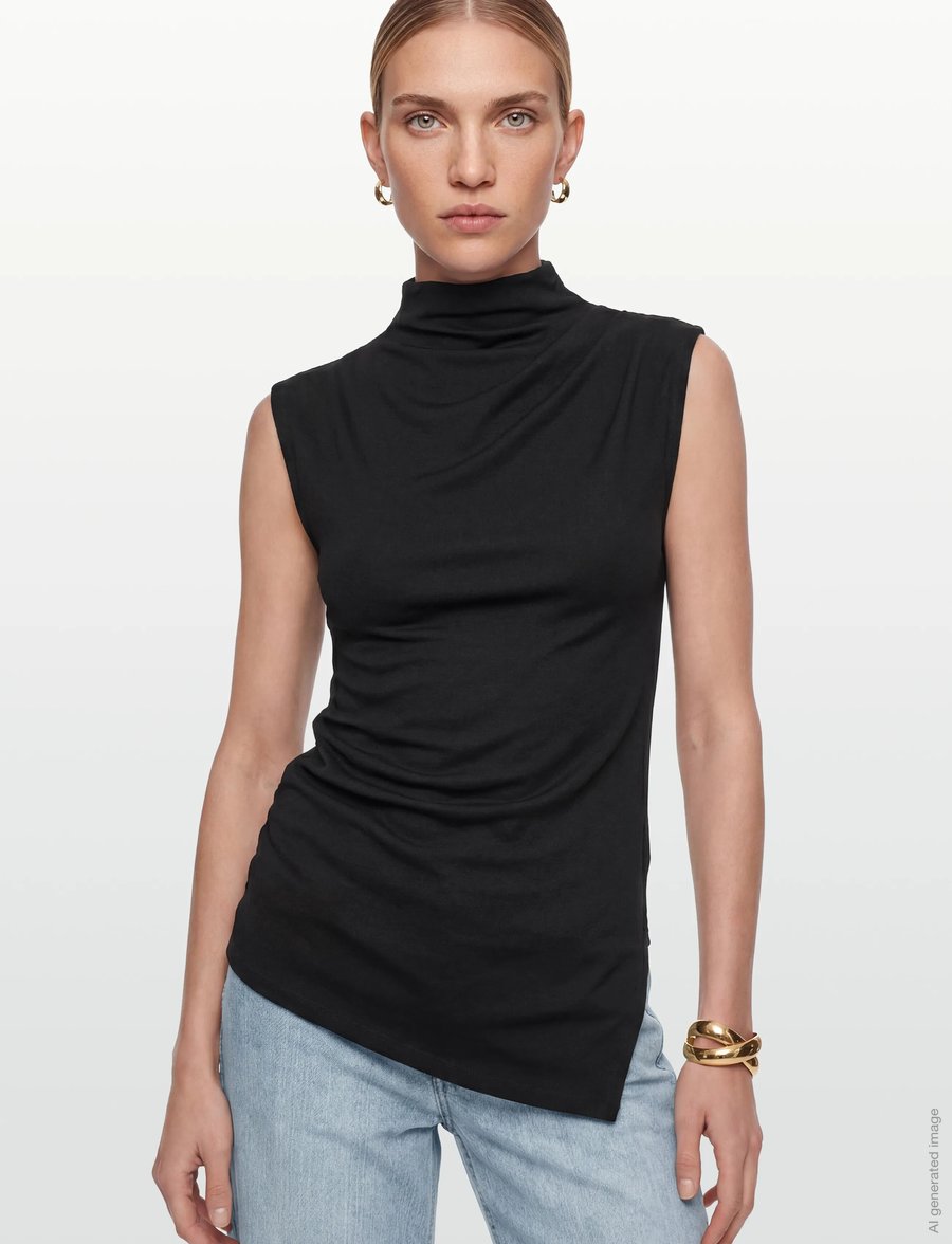 Object - OBJKELLY S/L HIGH NECK TOP E TNE 26 - Ärmellose tops - black - 4