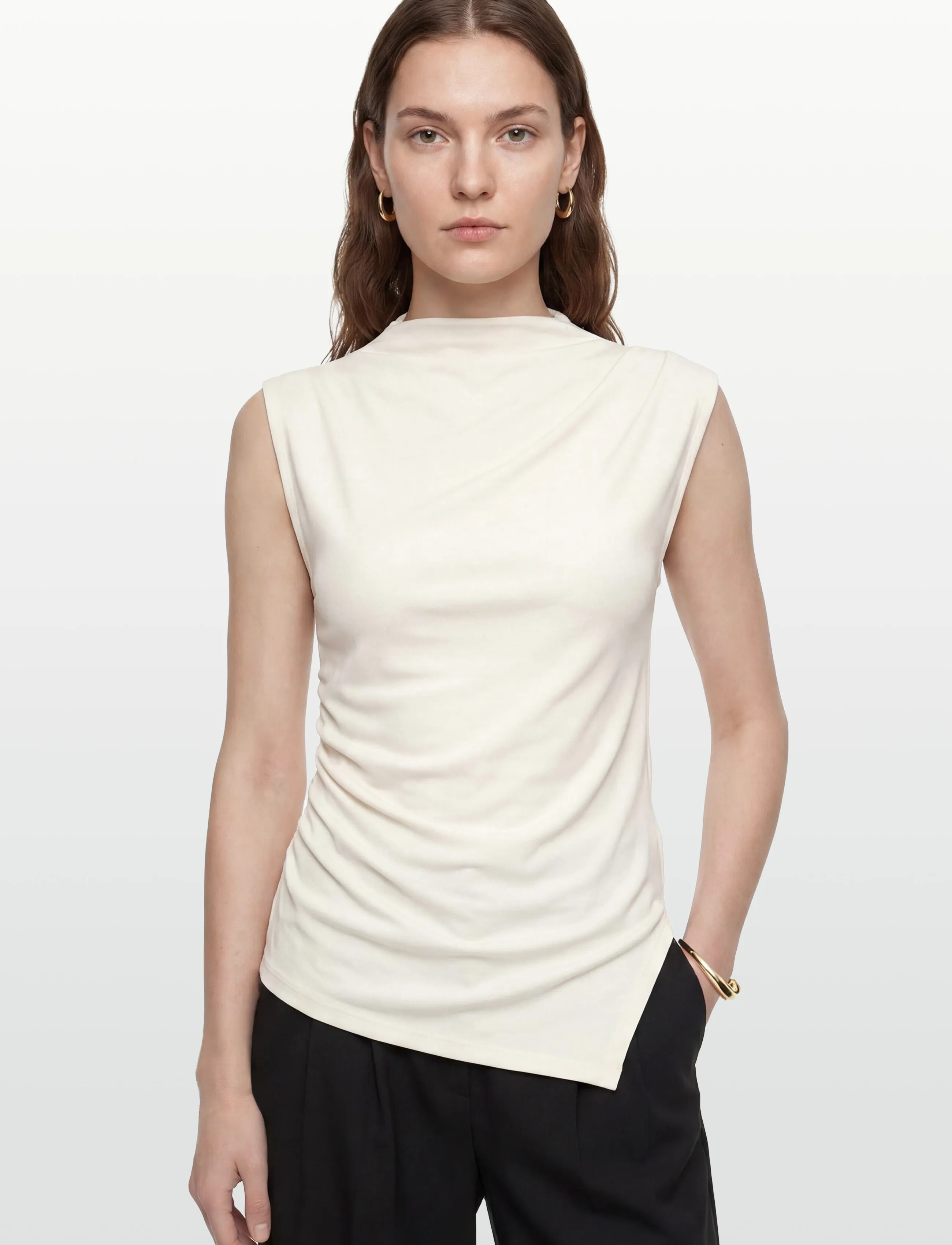 Object - OBJKELLY S/L HIGH NECK TOP E TNE 26 - Ärmellose tops - cloud dancer - 3