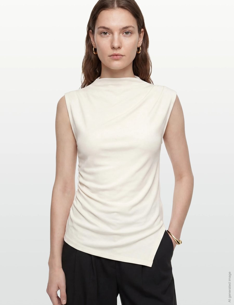 Object - OBJKELLY S/L HIGH NECK TOP E TNE 26 - Ärmellose tops - cloud dancer - 3