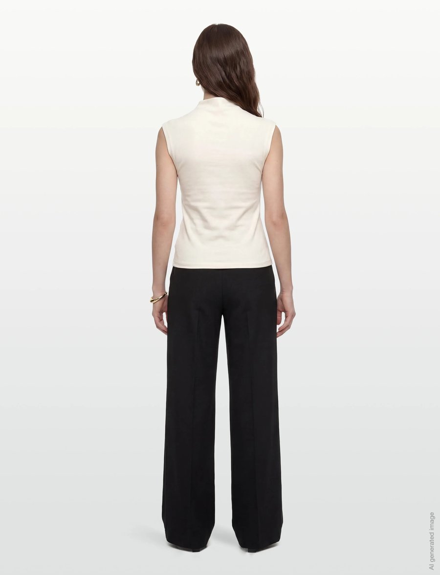 Object - OBJKELLY S/L HIGH NECK TOP E TNE 26 - Ärmellose tops - cloud dancer - 4