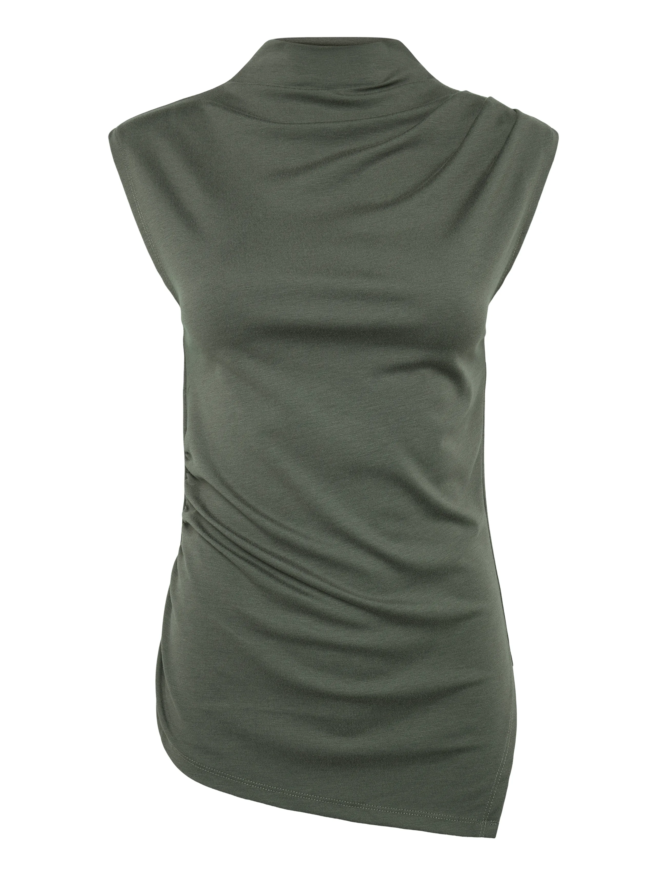 Object OBJKELLY S/L HIGH NECK TOP E TNE 26 - T-shirts & Tops - KAMBABA / khaki/green