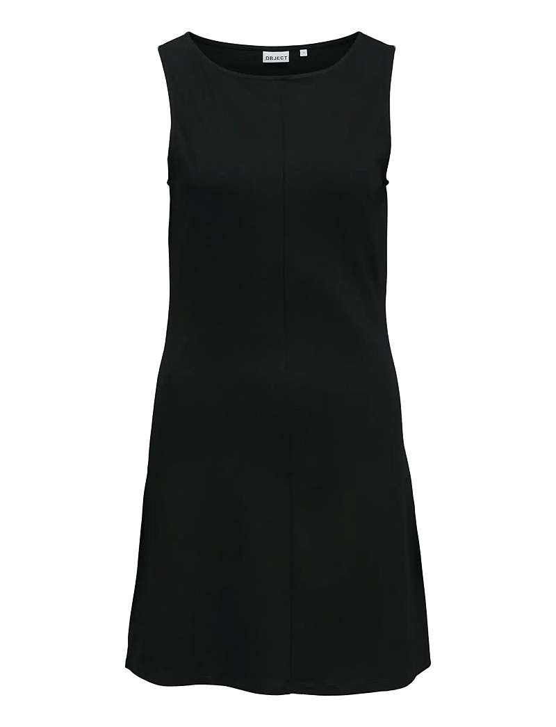 Object - OBJKELLY S/L SHORT DRESS E TNE 26 - sommerkjoler - black - 0