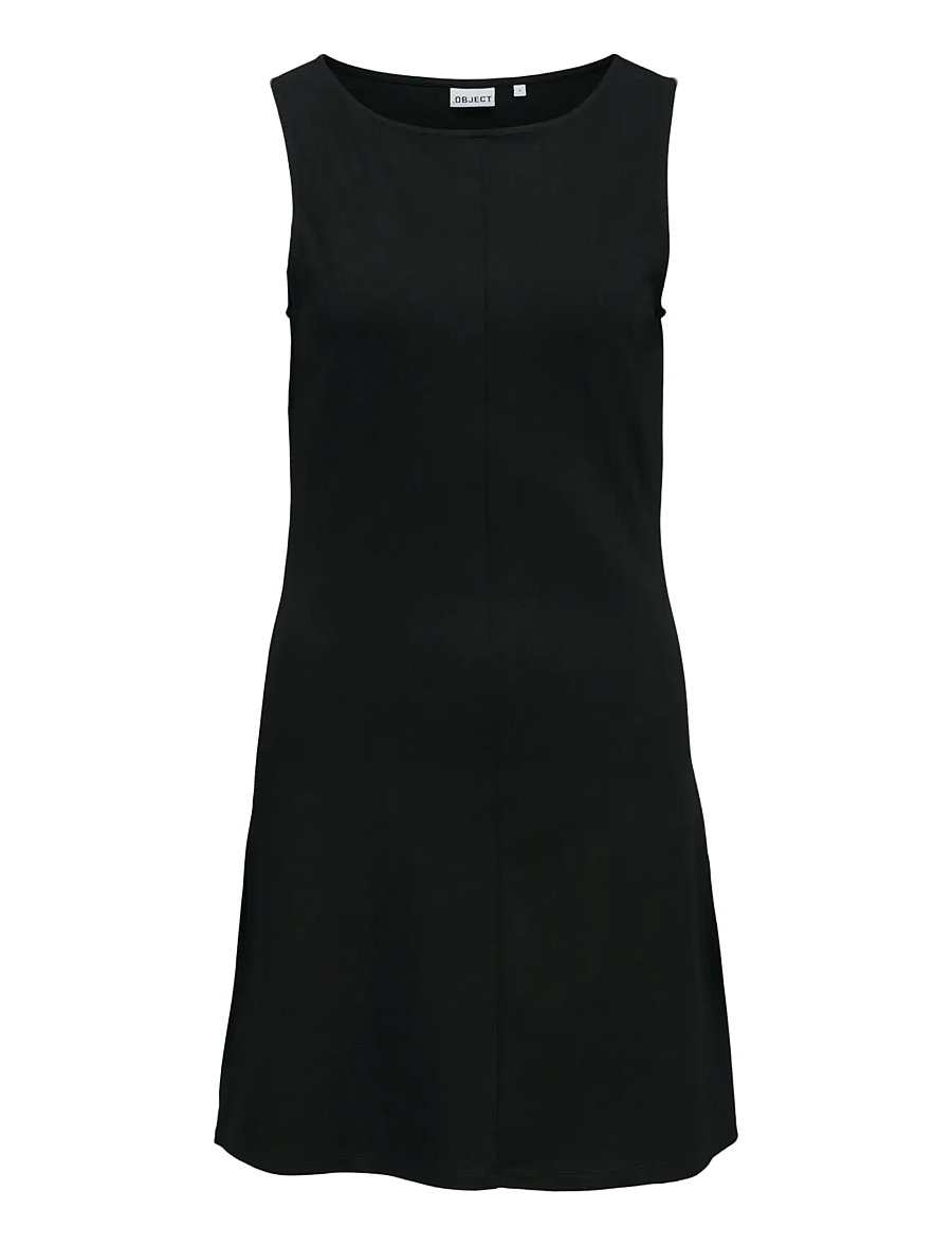 Object - OBJKELLY S/L SHORT DRESS E TNE 26 - vasaras kleitas - black - 0