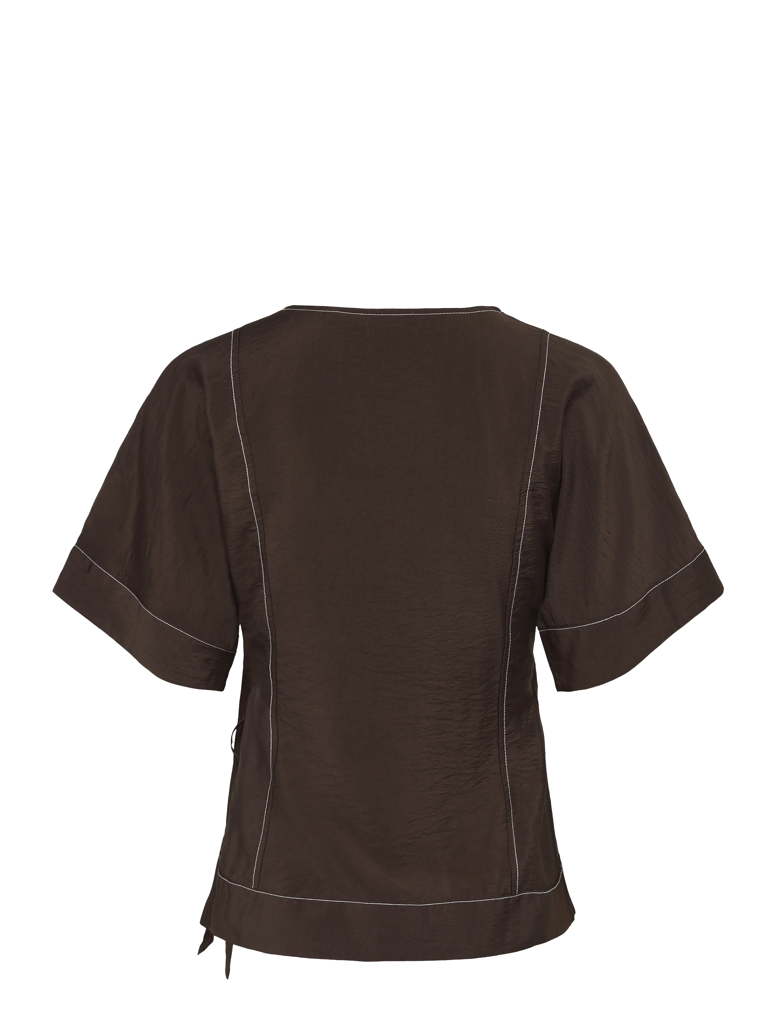 Object - OBJJACIRA S/S RE WRAP TOP E TNE - seal brown - 1