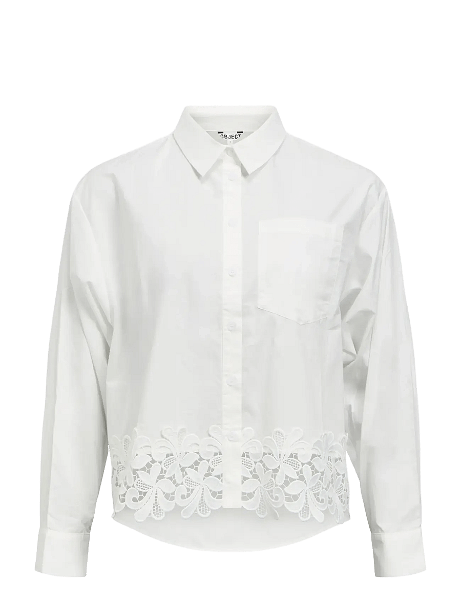 Object - OBJASLY L/S REG. SHIRT E TNE - langärmlige hemden - bright white - 1