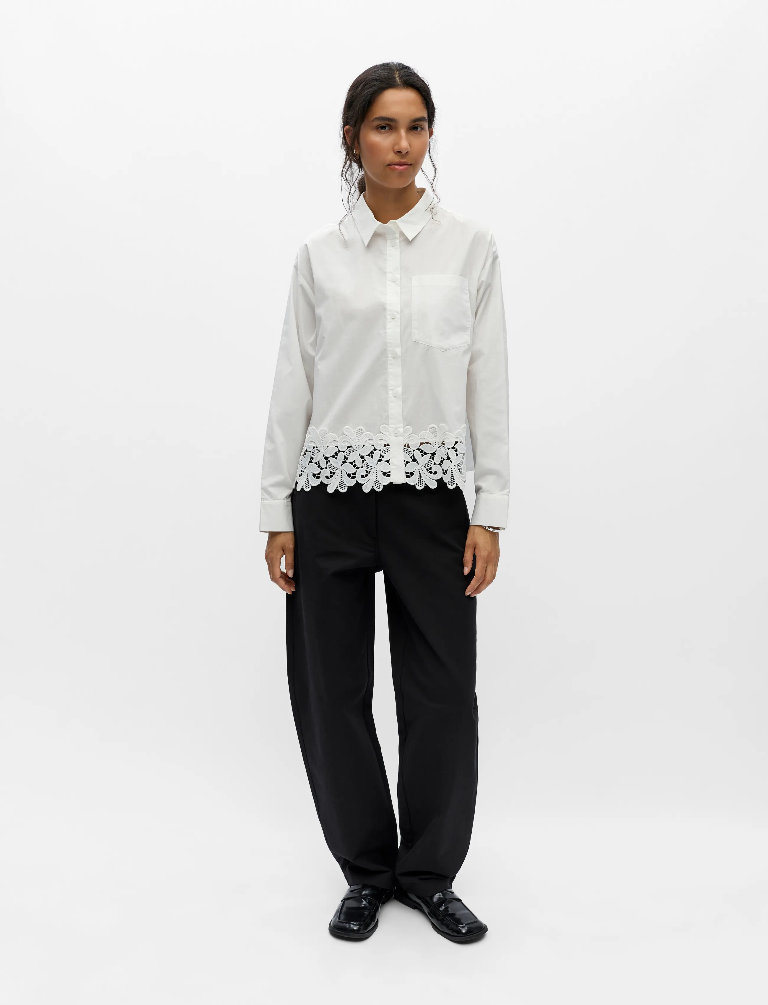 Object - OBJASLY L/S REG. SHIRT E TNE - bright white - 3