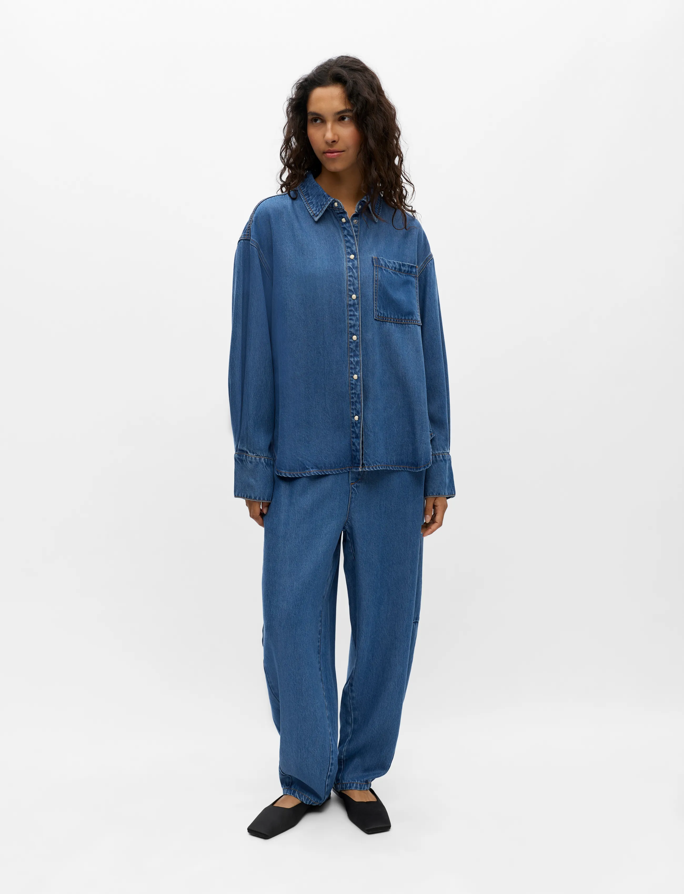 Object OBJFRAME ZILA L/S RE SHIRT E DIV - Shirts - MEDIUM BLUE DENIM / blue