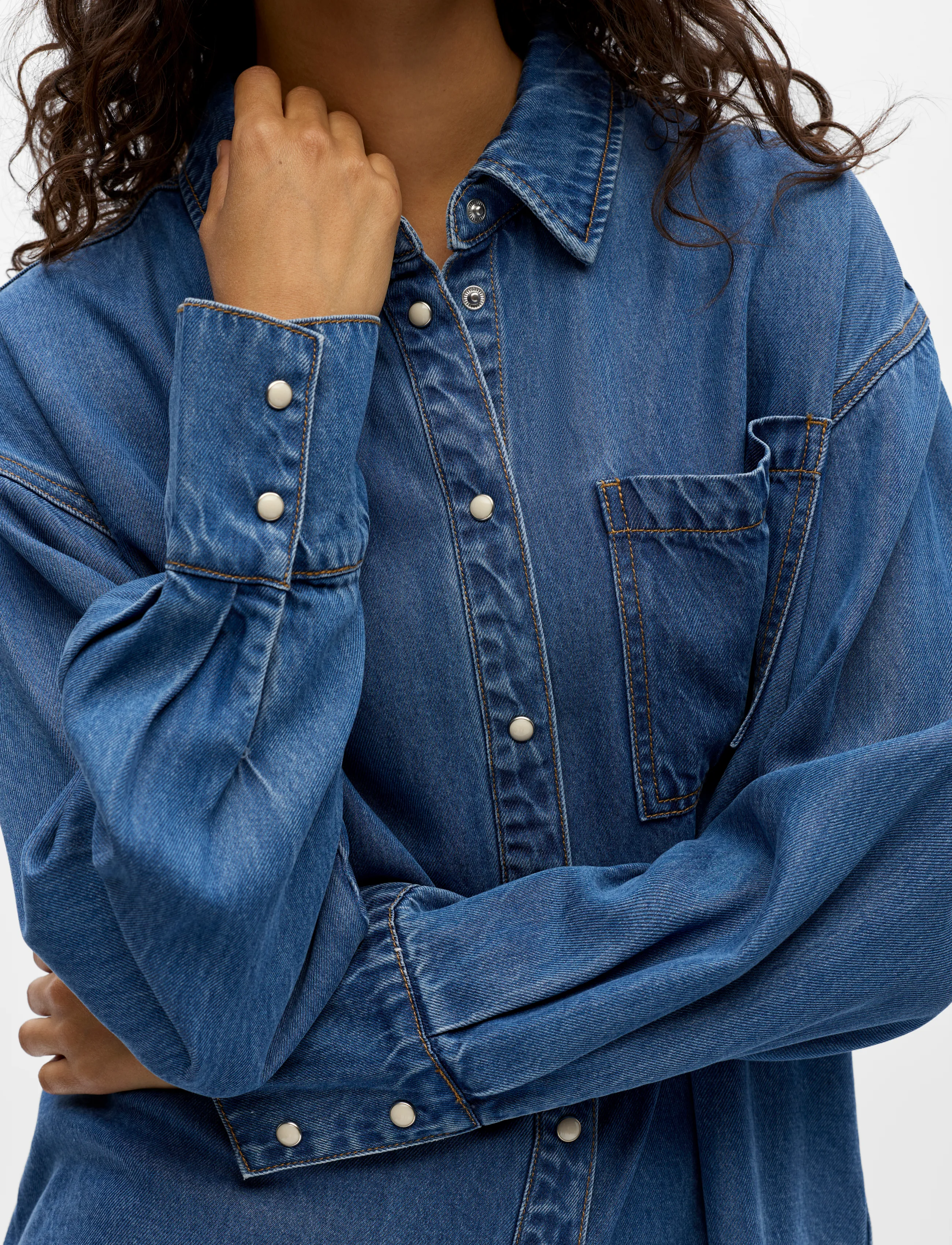 Object - OBJFRAME ZILA L/S RE SHIRT E DIV - jeanshemden - medium blue denim - 3