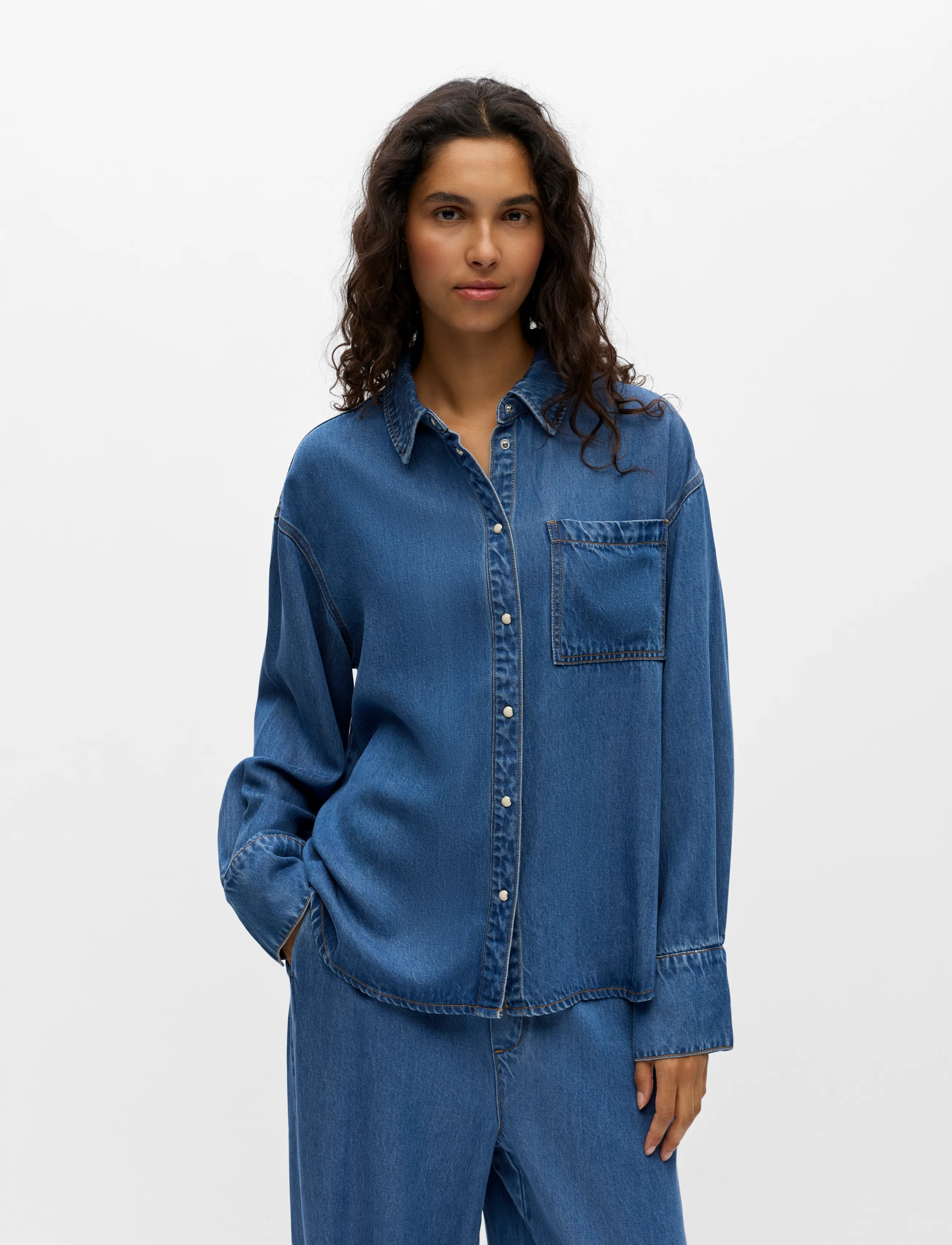 Object - OBJFRAME ZILA L/S RE SHIRT E DIV - jeanshemden - medium blue denim - 4