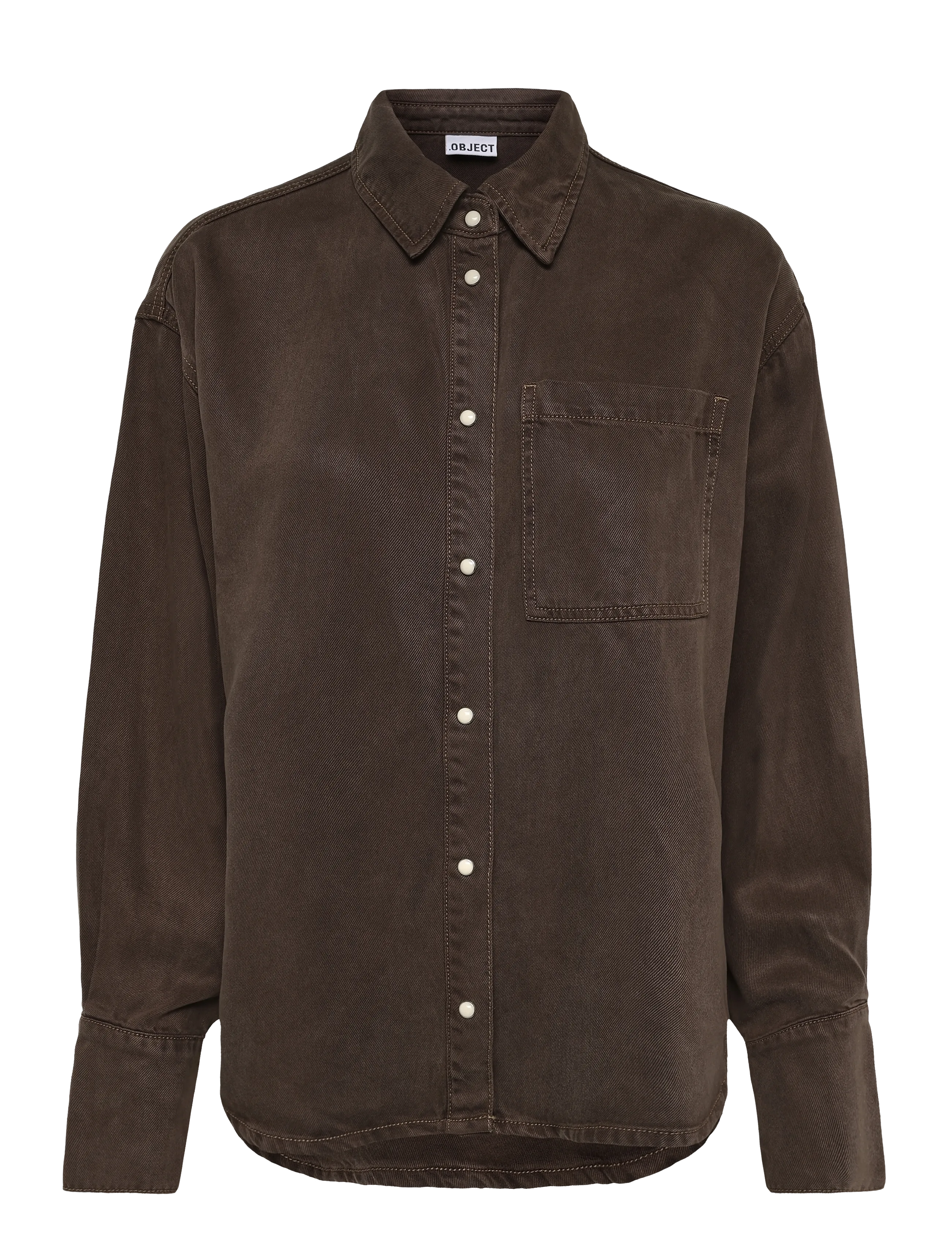 OBJECT Objframe Zila L/S Re Shirt Noos Braun - 44 - Damen