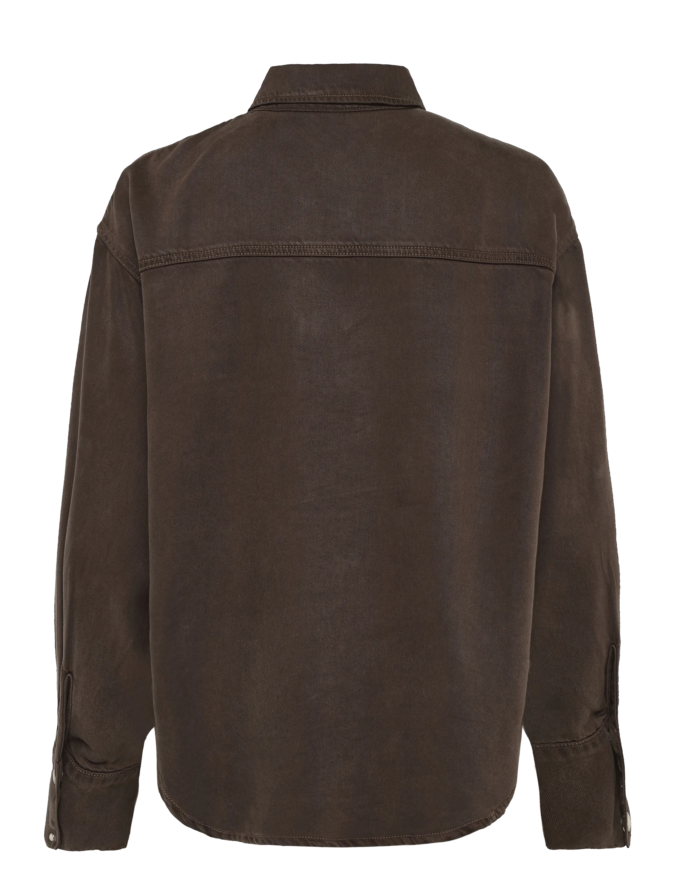 Object - OBJFRAME ZILA L/S RE SHIRT E DIV - teksasärgid - seal brown - 1