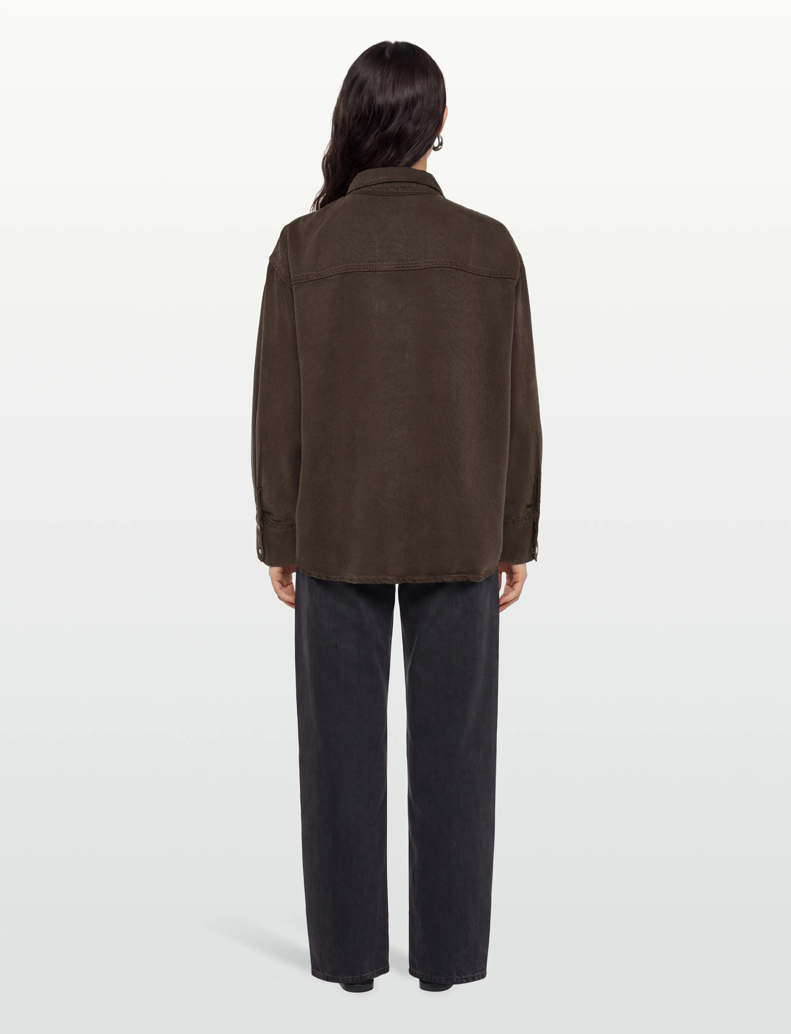 Object - OBJFRAME ZILA L/S RE SHIRT E DIV - denimskjorter - seal brown - 4