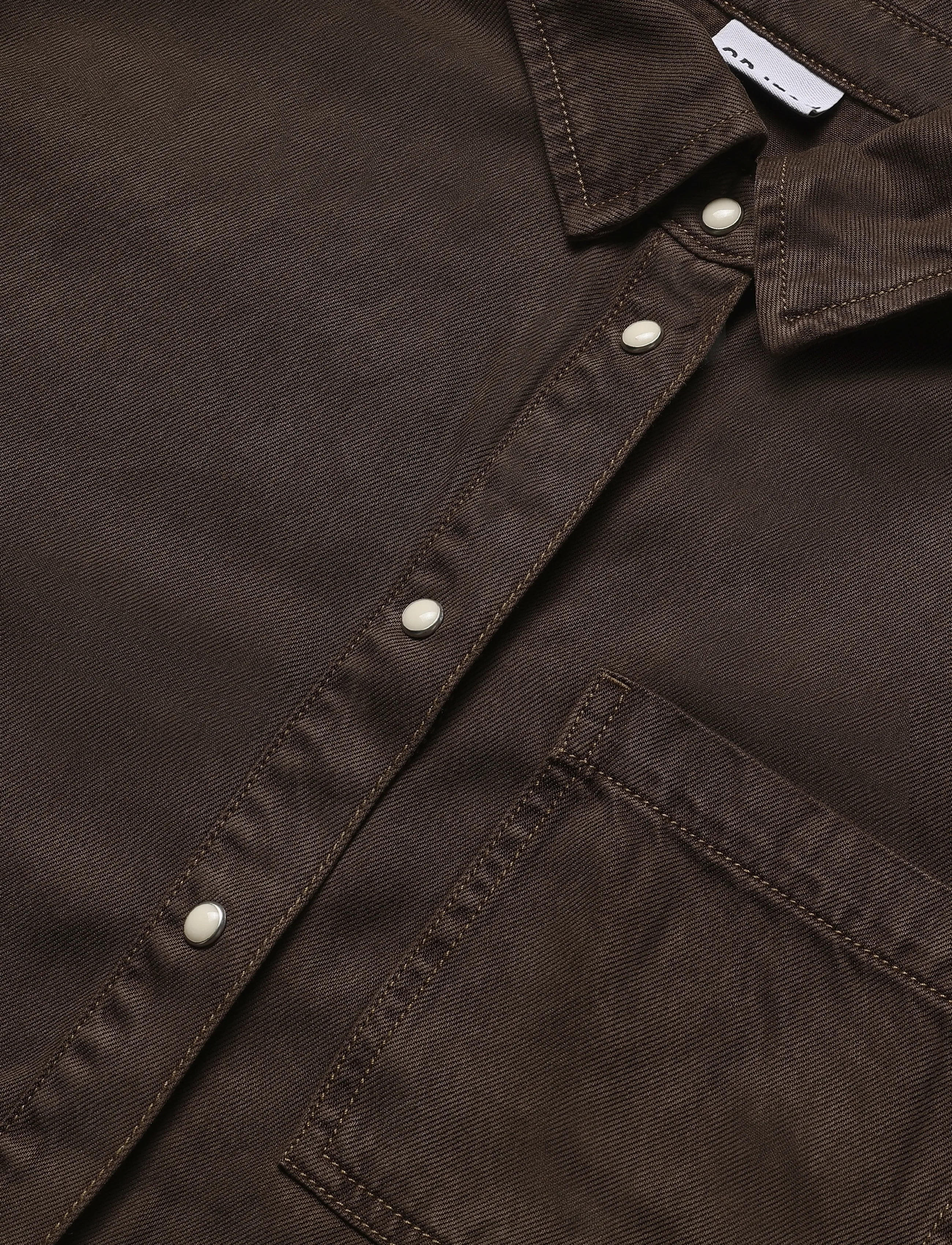 Object - OBJFRAME ZILA L/S RE SHIRT E DIV - teksasärgid - seal brown - 2