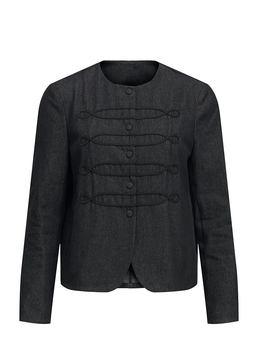 Object - OBJMARIN RE L/S JACKET E DIV - denimjakker - dark grey denim - 0