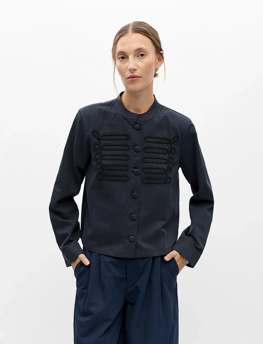 Object - OBJJOSEY RE L/S JACKET E DIV - leichte jacken - sky captain - 3