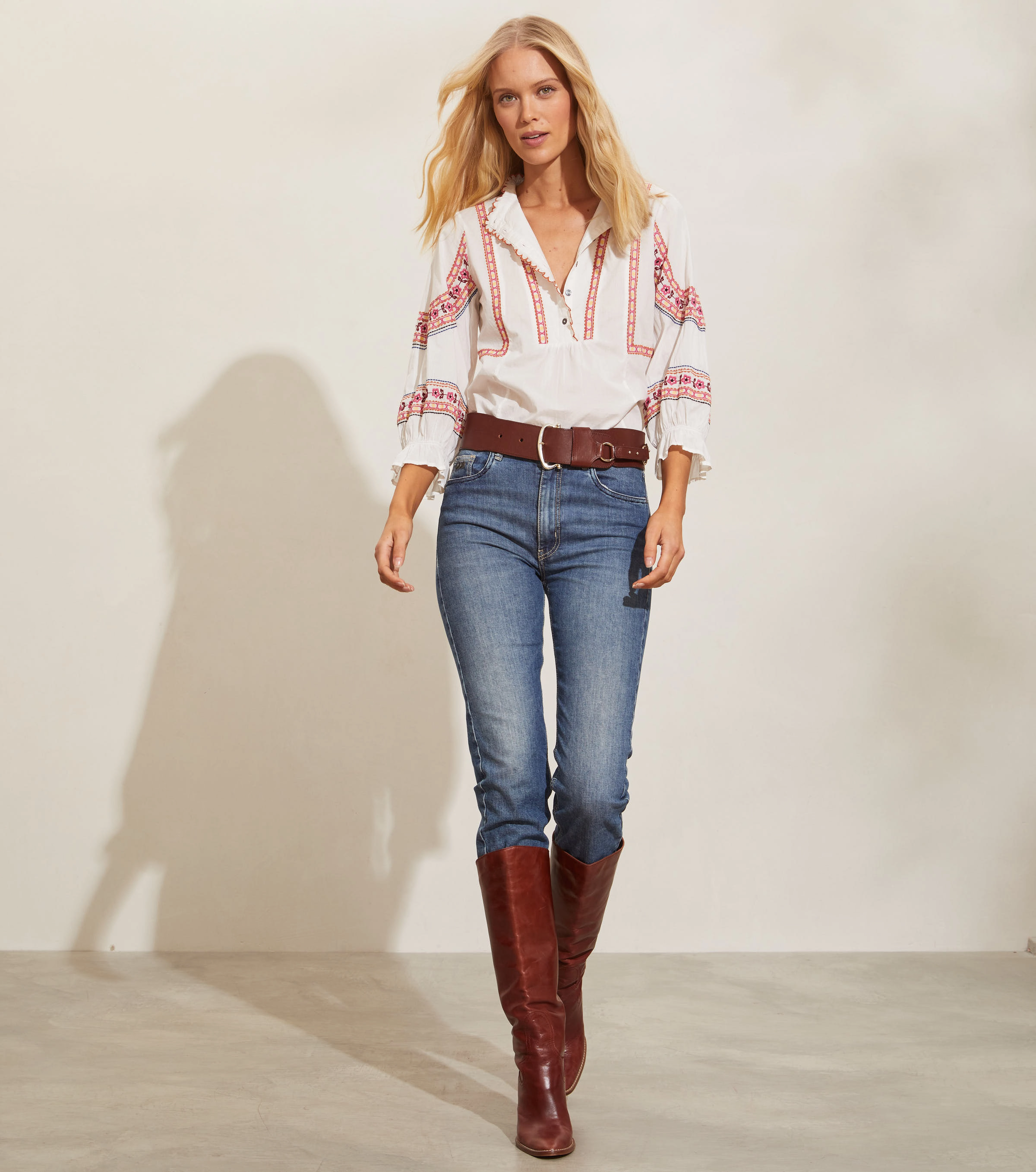 ODD MOLLY - Cassandra Blouse - light chalk - 2