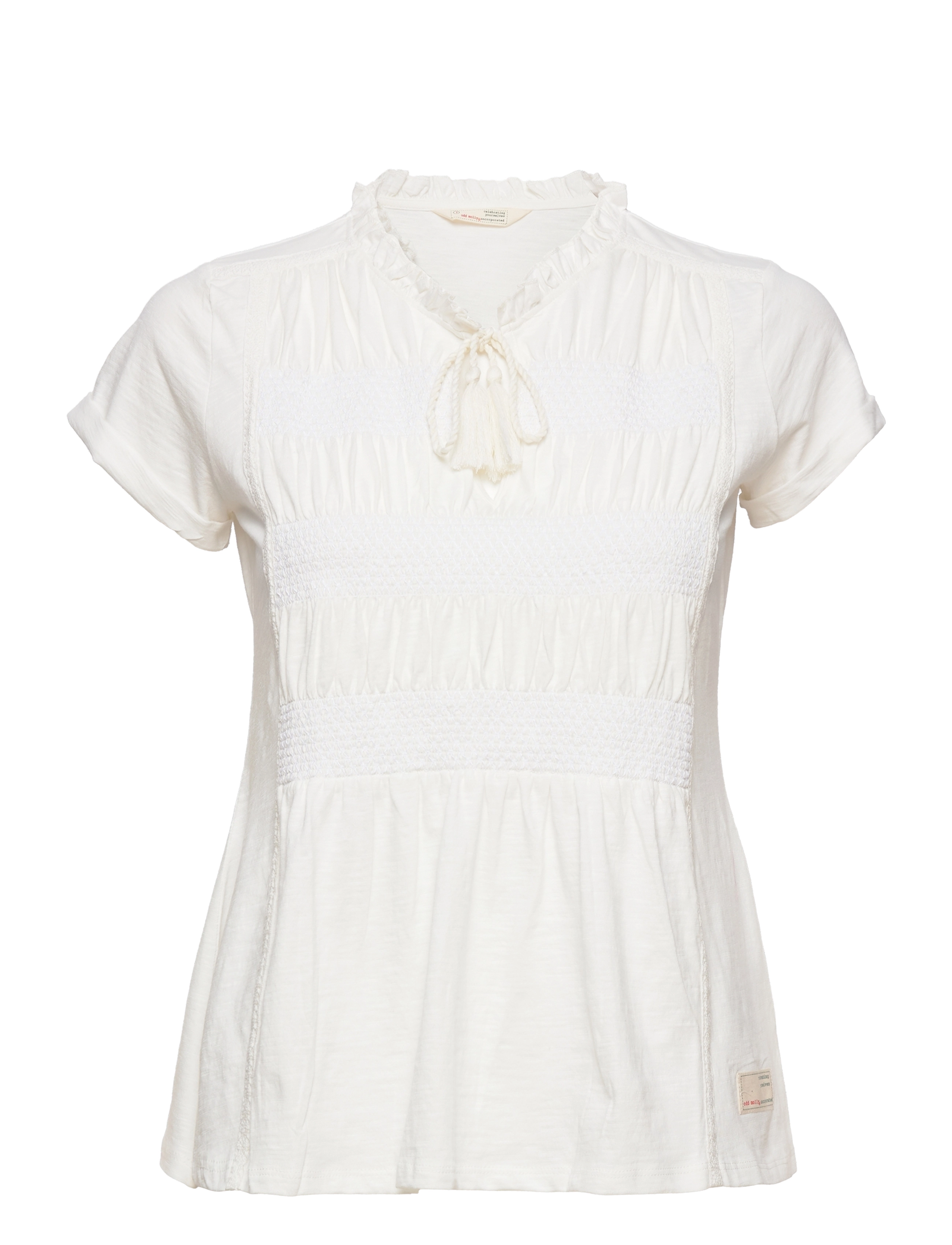 ODD MOLLY - Elvira SS Top - light chalk - 0