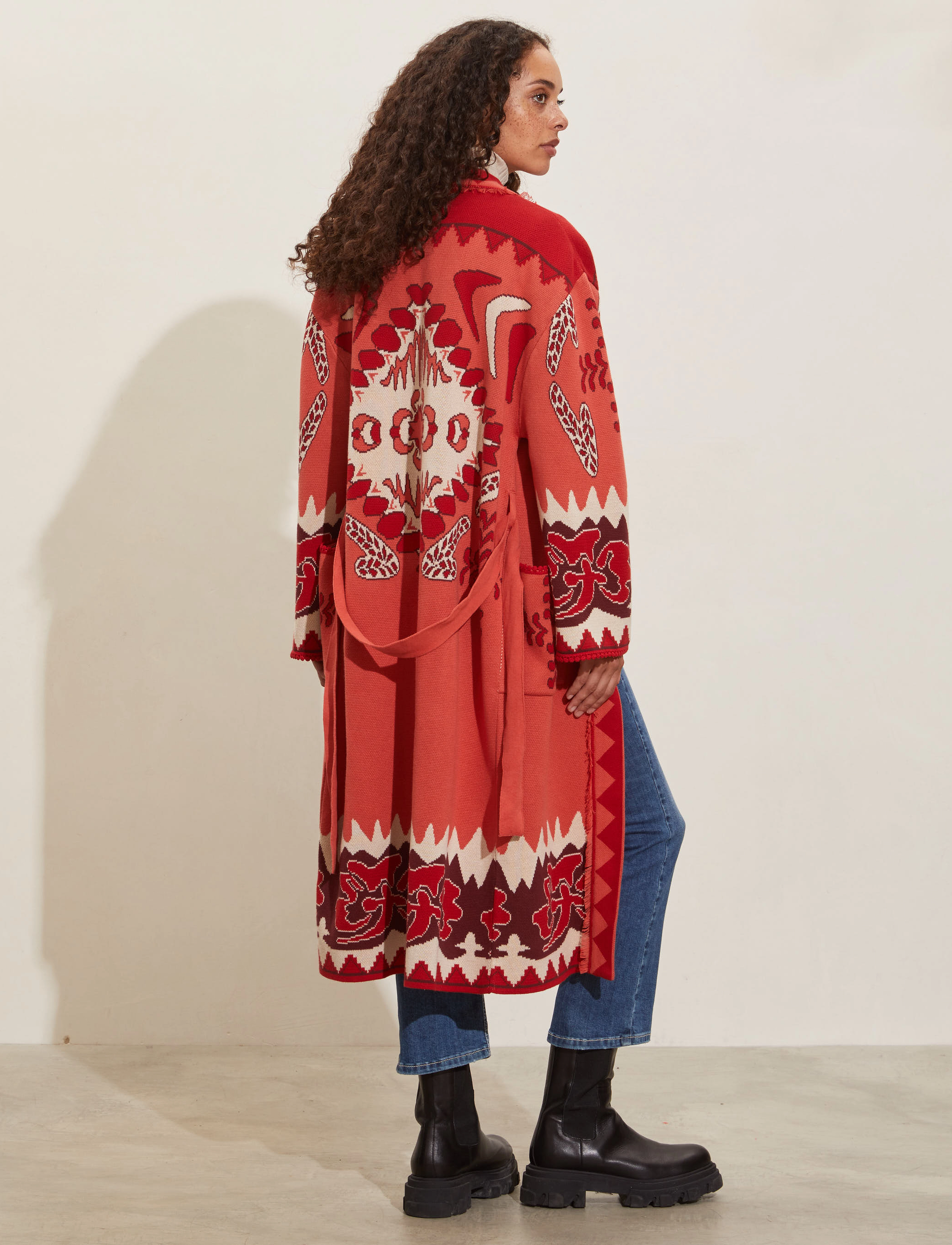 ODD MOLLY - Anya Long Cardigan - sienna red - 3