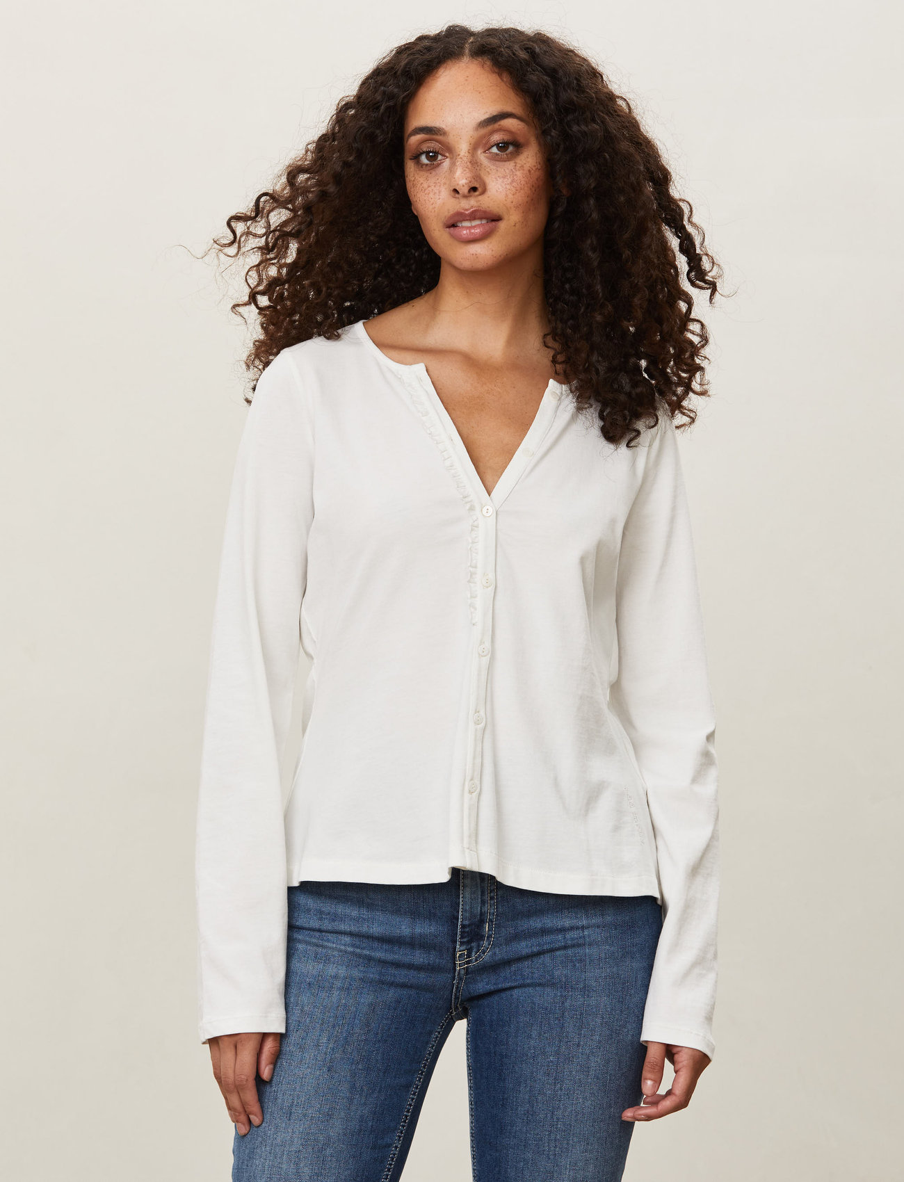 ODD MOLLY - Ragna LS Top - blouses à manches longues - light chalk - 0