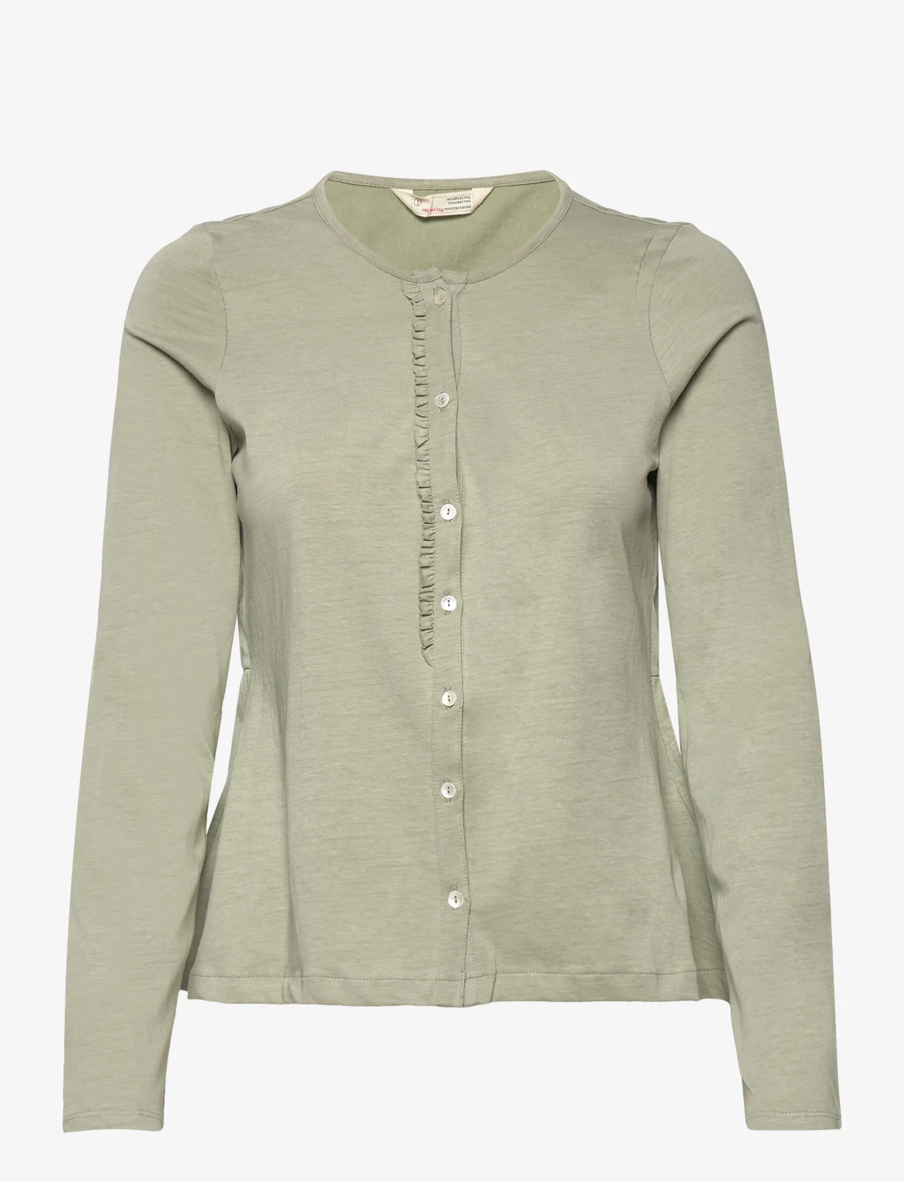 ODD MOLLY - Ragna LS Top - long-sleeved blouses - light sage - 0
