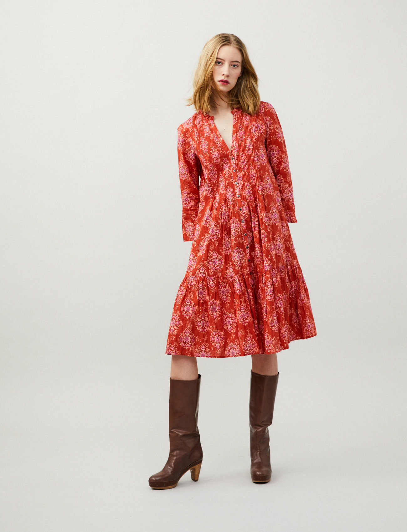 ODD MOLLY - Tessa Dress - skjortklänningar - dreamy red - 0