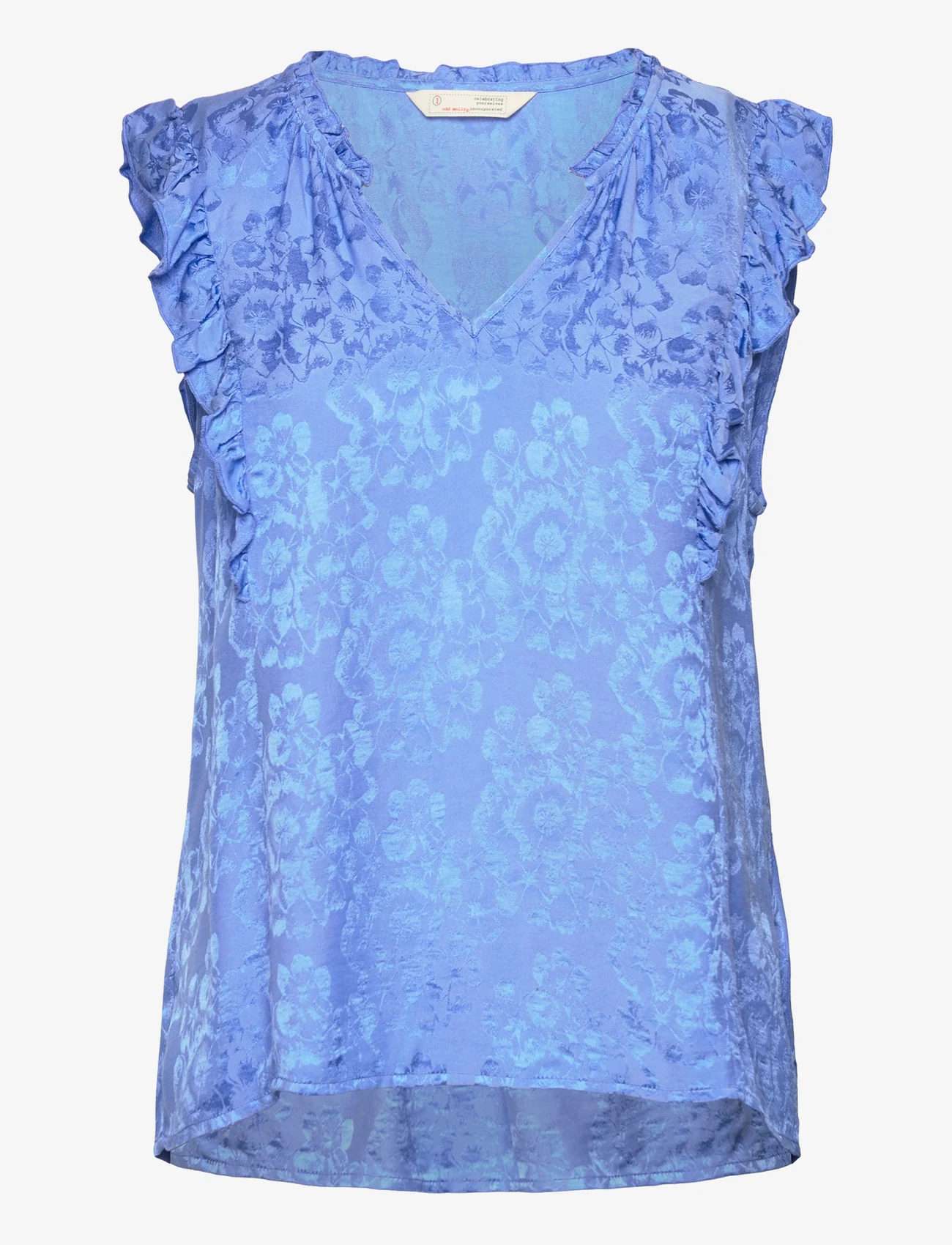 ODD MOLLY - Samira Blouse - short-sleeved blouses - cornflower blue - 0