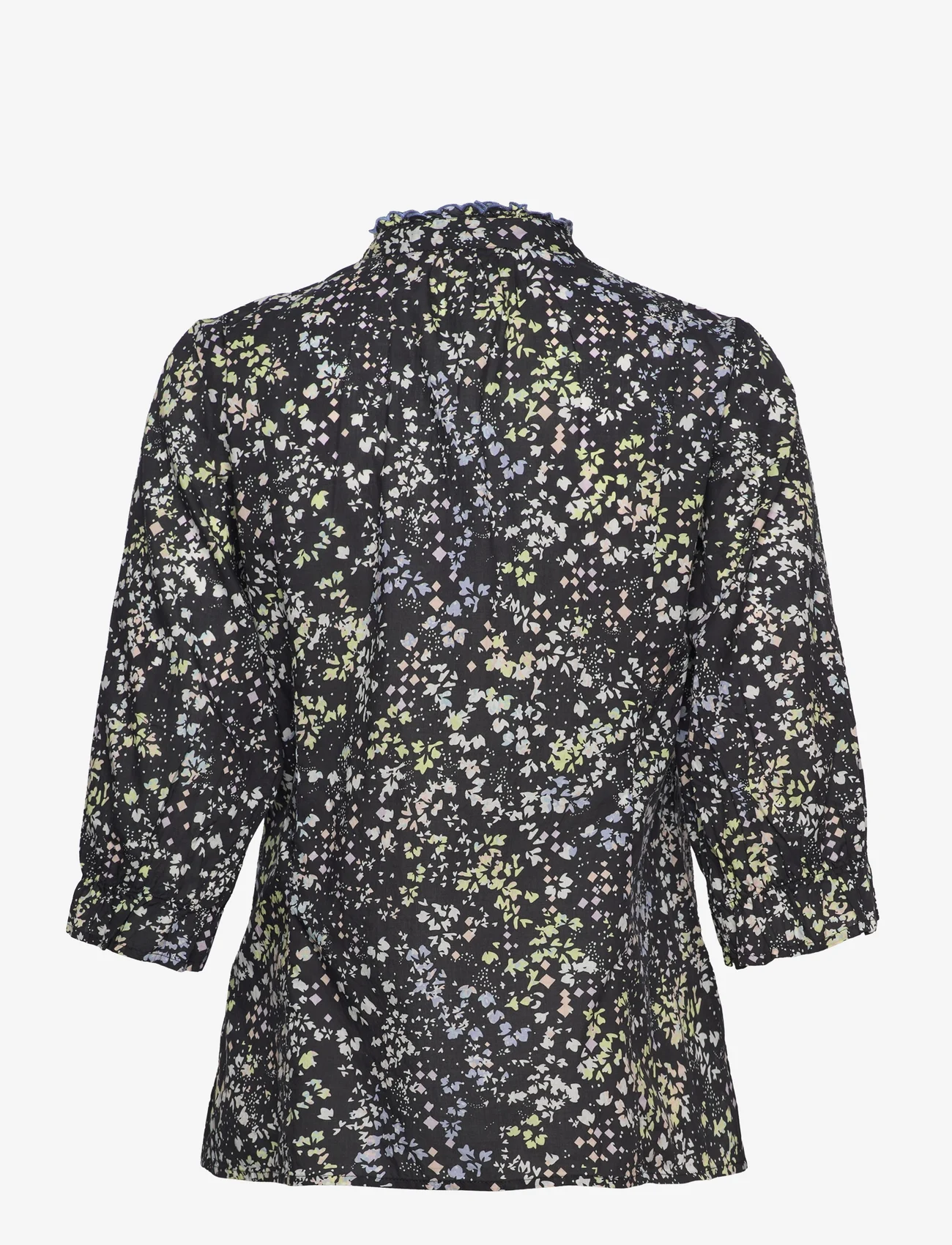 ODD MOLLY - River Blouse - long-sleeved blouses - almost black multi - 1