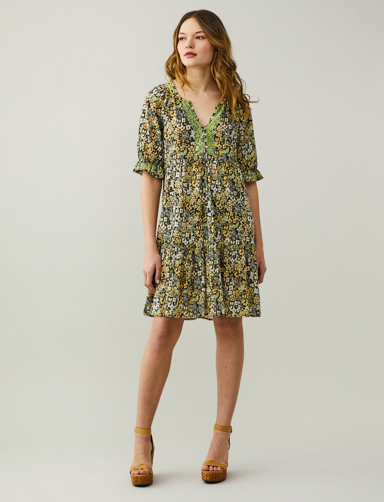 ODD MOLLY - Phoenix Short Dress - summer dresses - deep asphalt - 0
