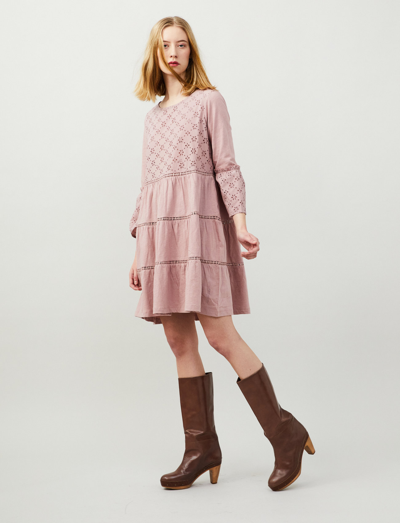 ODD MOLLY - Eleanor Dress - spetsklänningar - soft mauve - 0