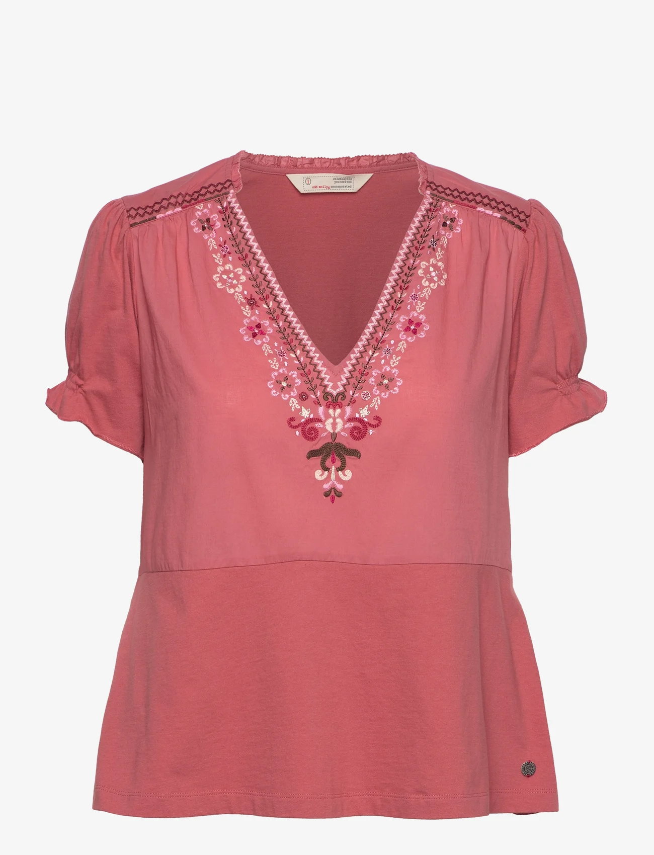 ODD MOLLY - Finley Top - short-sleeved blouses - vintage pink - 0