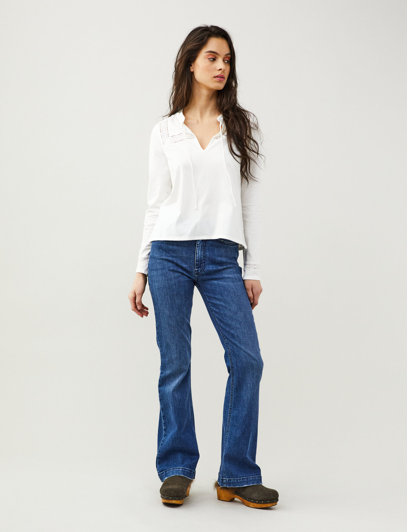 ODD MOLLY - Ariella Top - blouses à manches longues - light chalk - 0