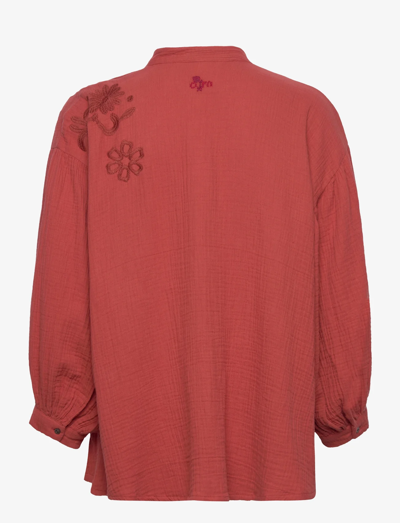 ODD MOLLY - Danielle Shirt - long-sleeved shirts - red clay - 1