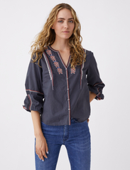 ODD MOLLY - Brandie Blouse - long-sleeved blouses - asphalt - 2