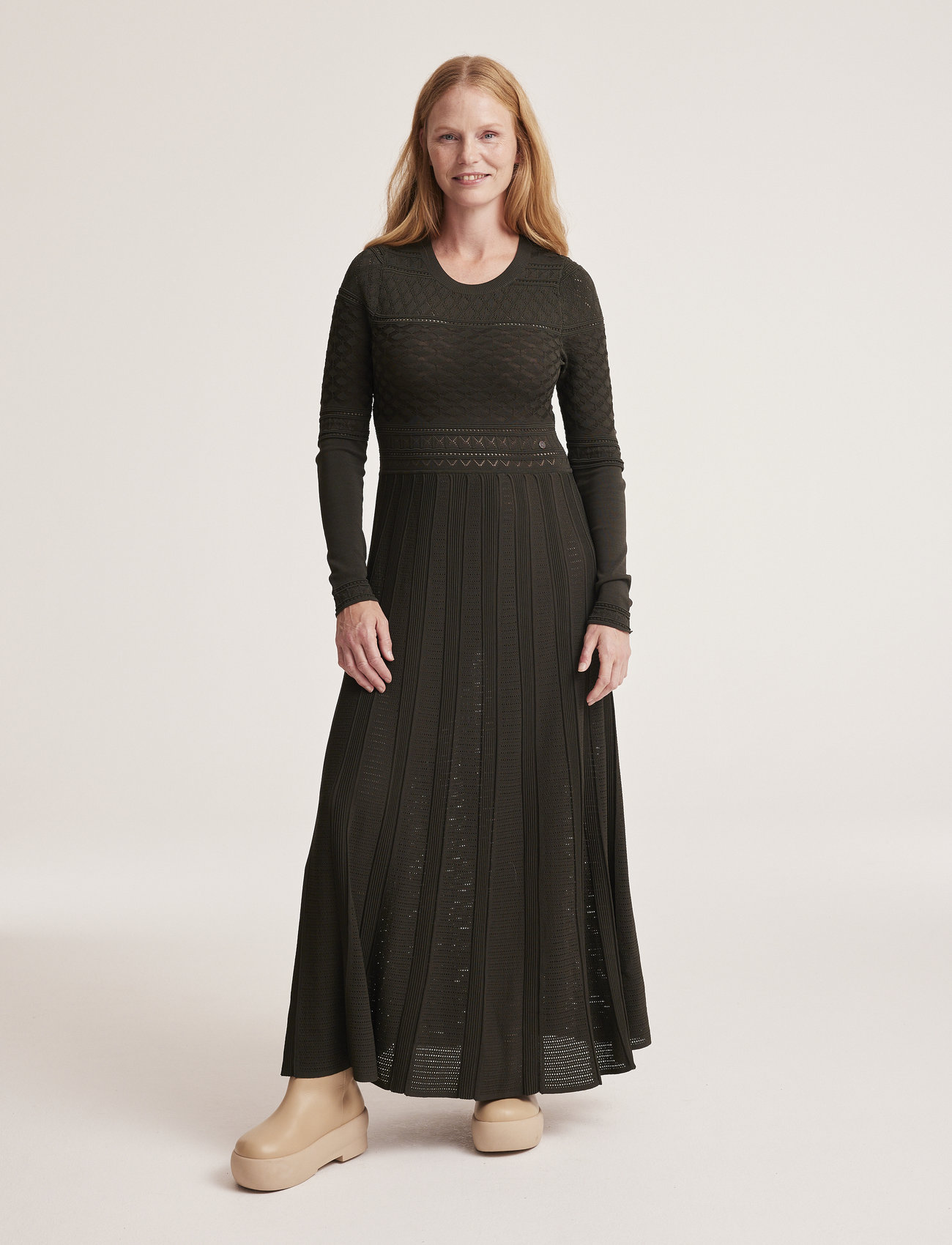ODD MOLLY - Janice Knitted Dress - party wear at outlet prices - hunter green - 1