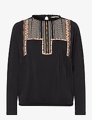 ODD MOLLY - Domna Top - long-sleeved blouses - almost black - 0