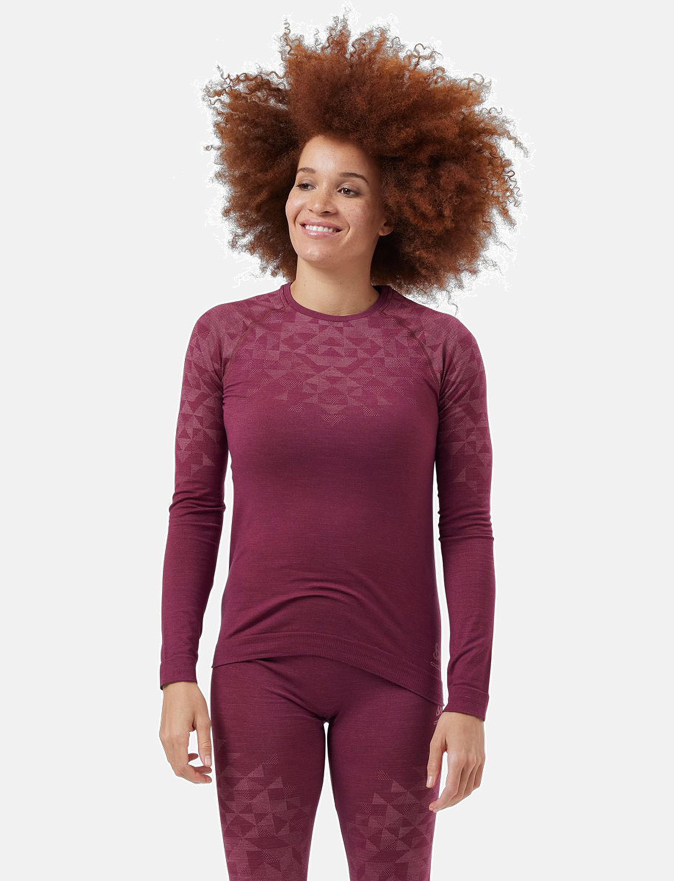Odlo - ODLO BL TOP crew neck l/s KINSHIP PW 200 - raspberry fudge melange - 3