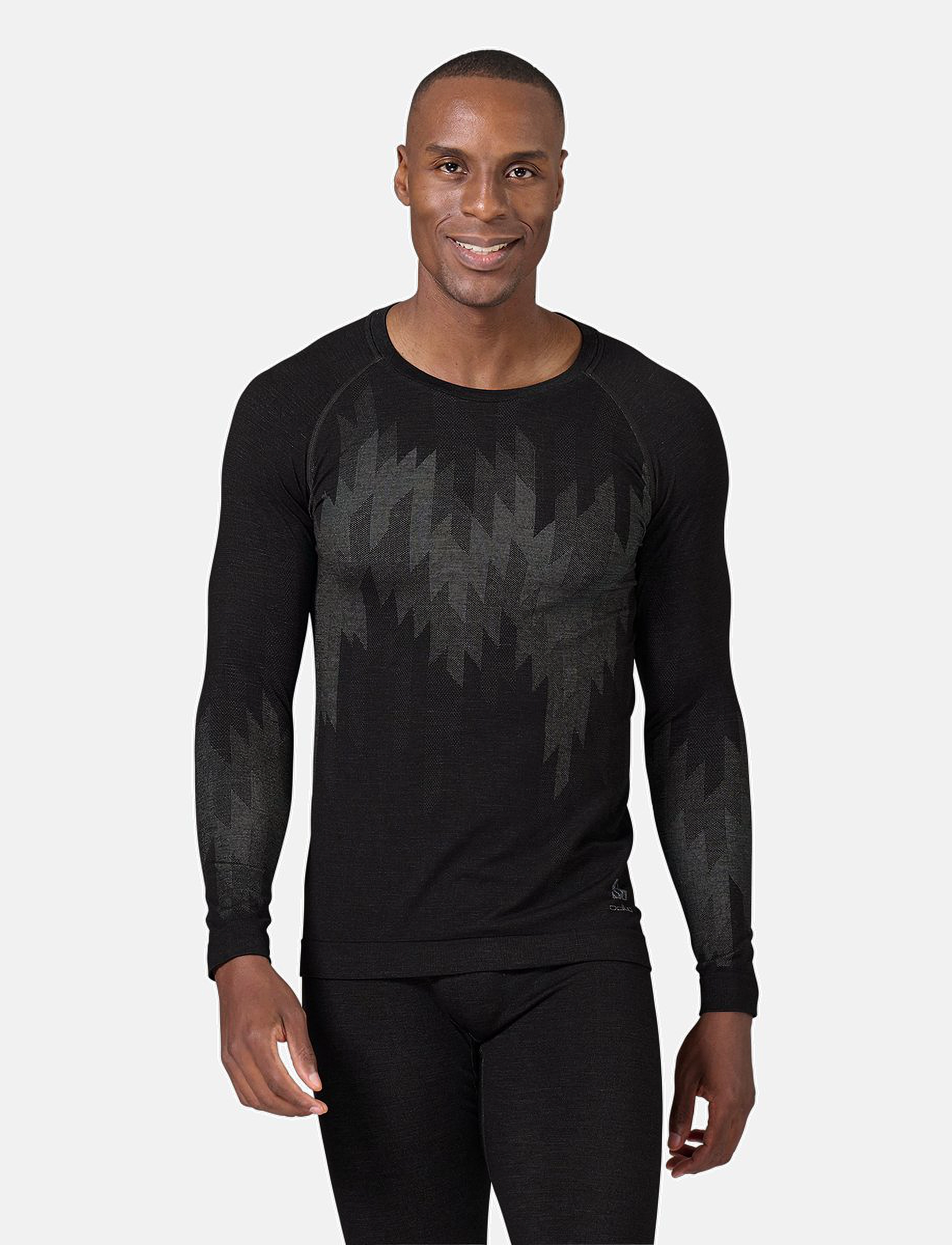 Odlo - ODLO BL TOP crew neck l/s KINSHIP PW 200 - black melange - 3