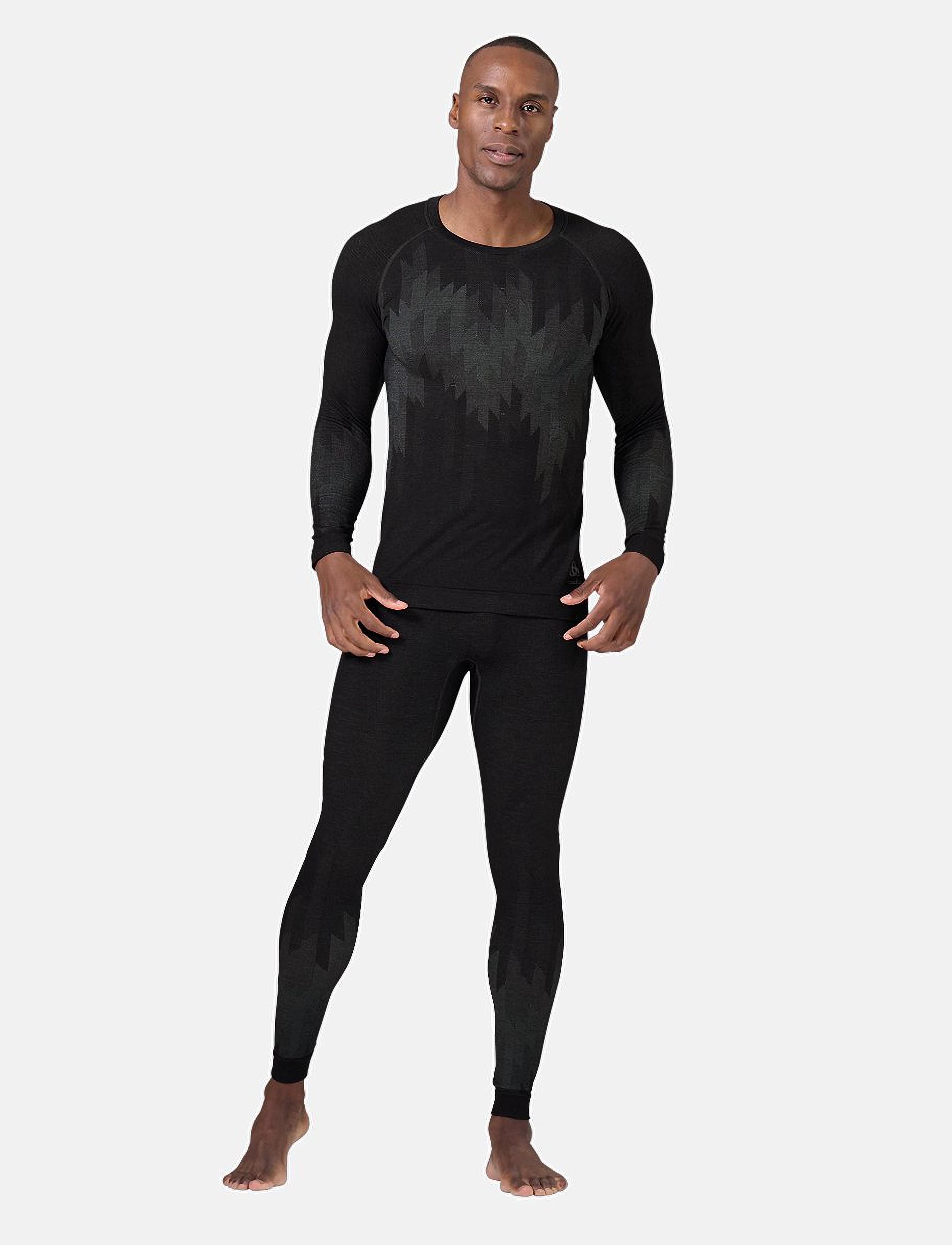 Odlo - ODLO BL TOP crew neck l/s KINSHIP PW 200 - black melange - 5