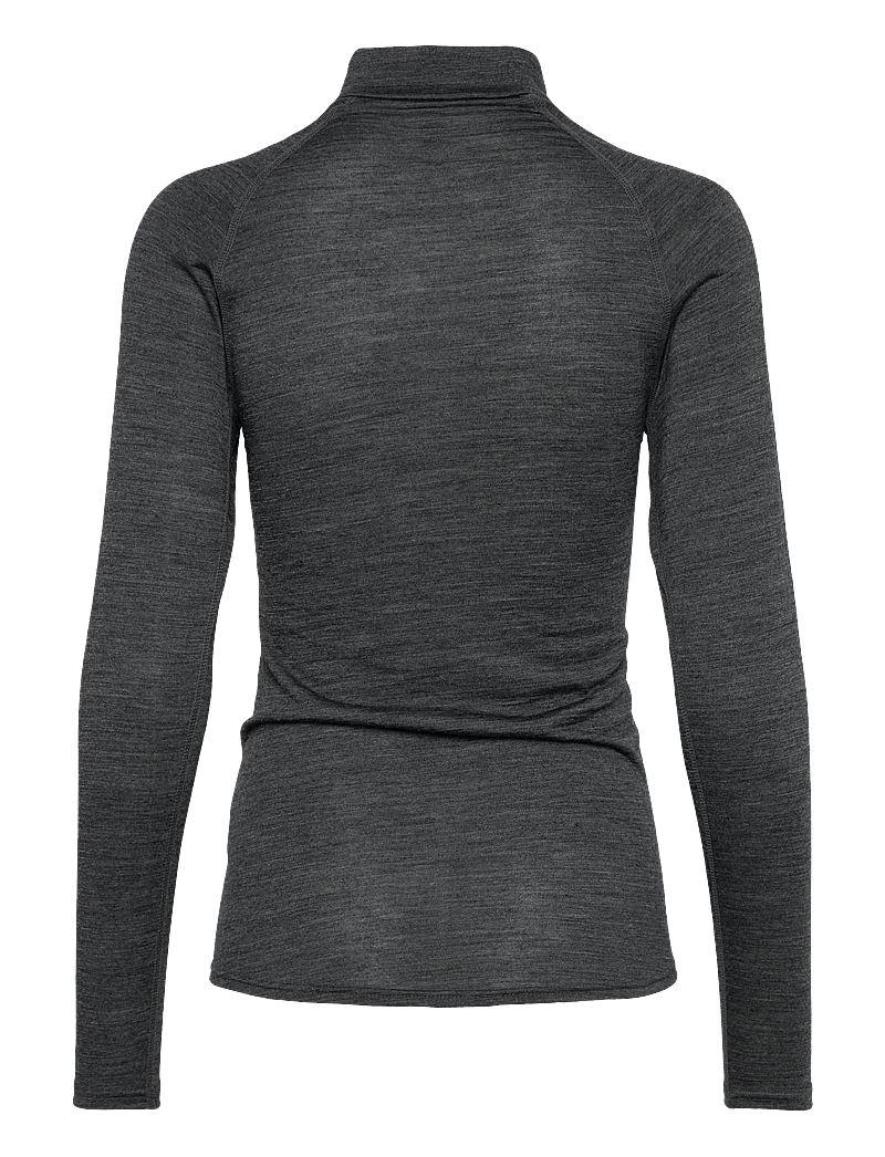 Odlo - ODLO W BL TOP turtle neck l/s half zip NATURAL - underställströjor - grey melange - dark grey melange - 2