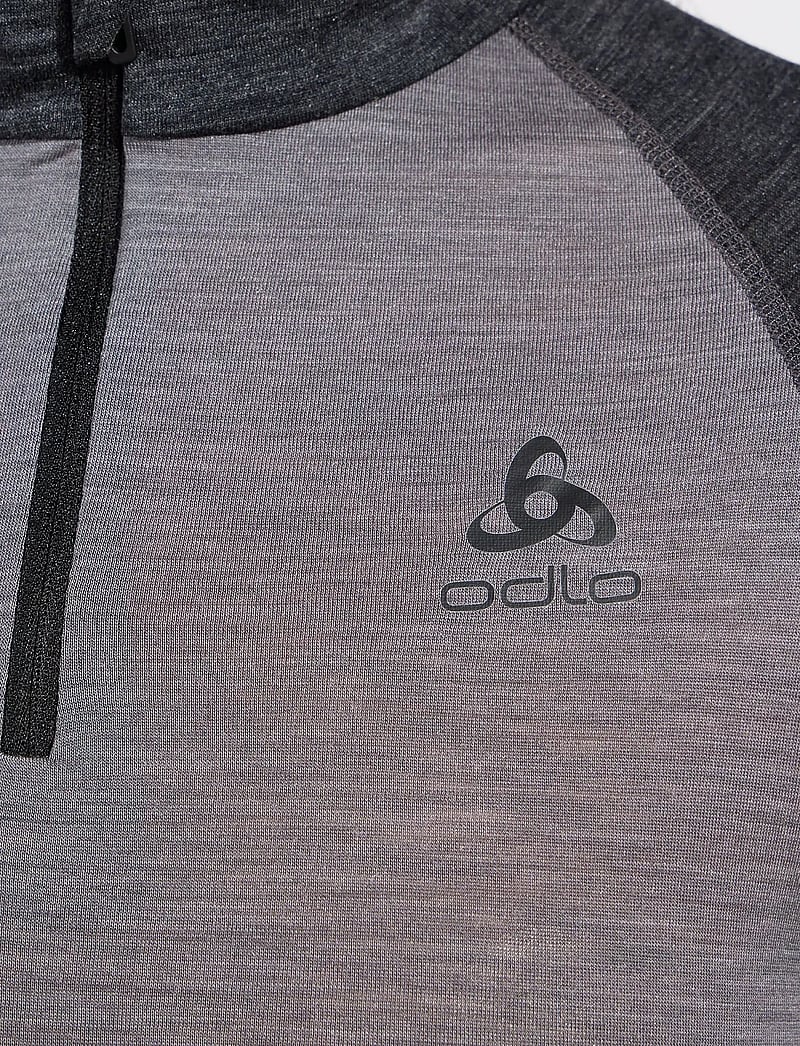 Odlo - ODLO W BL TOP turtle neck l/s half zip NATURAL - underställströjor - grey melange - dark grey melange - 4