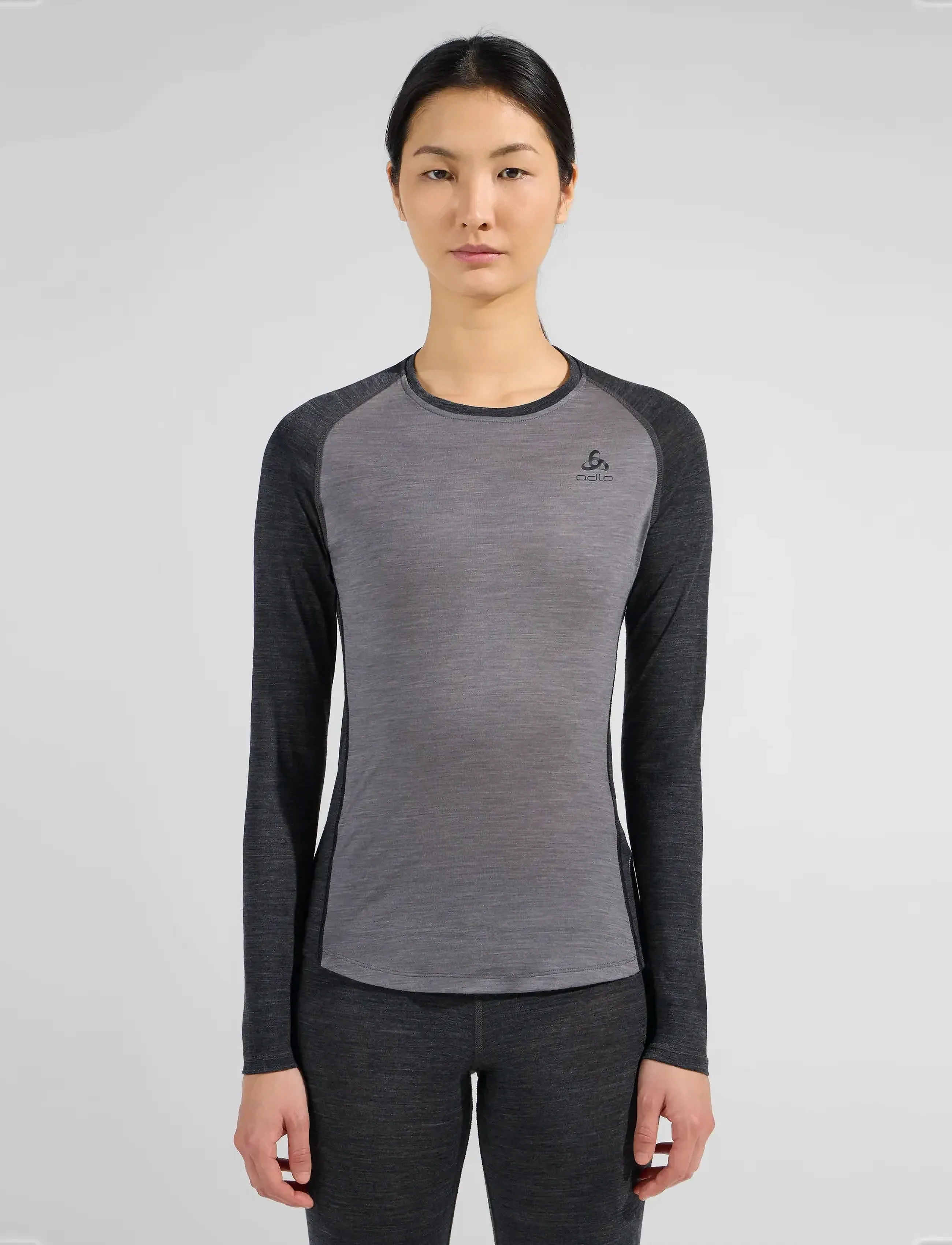 Odlo Natural Performance Pw 150 Bl Top Crew Neck L/S, XL, Sports Oberteile & T-shirts, Grau - Sport Long Sleeve Oberteile, Frauen
