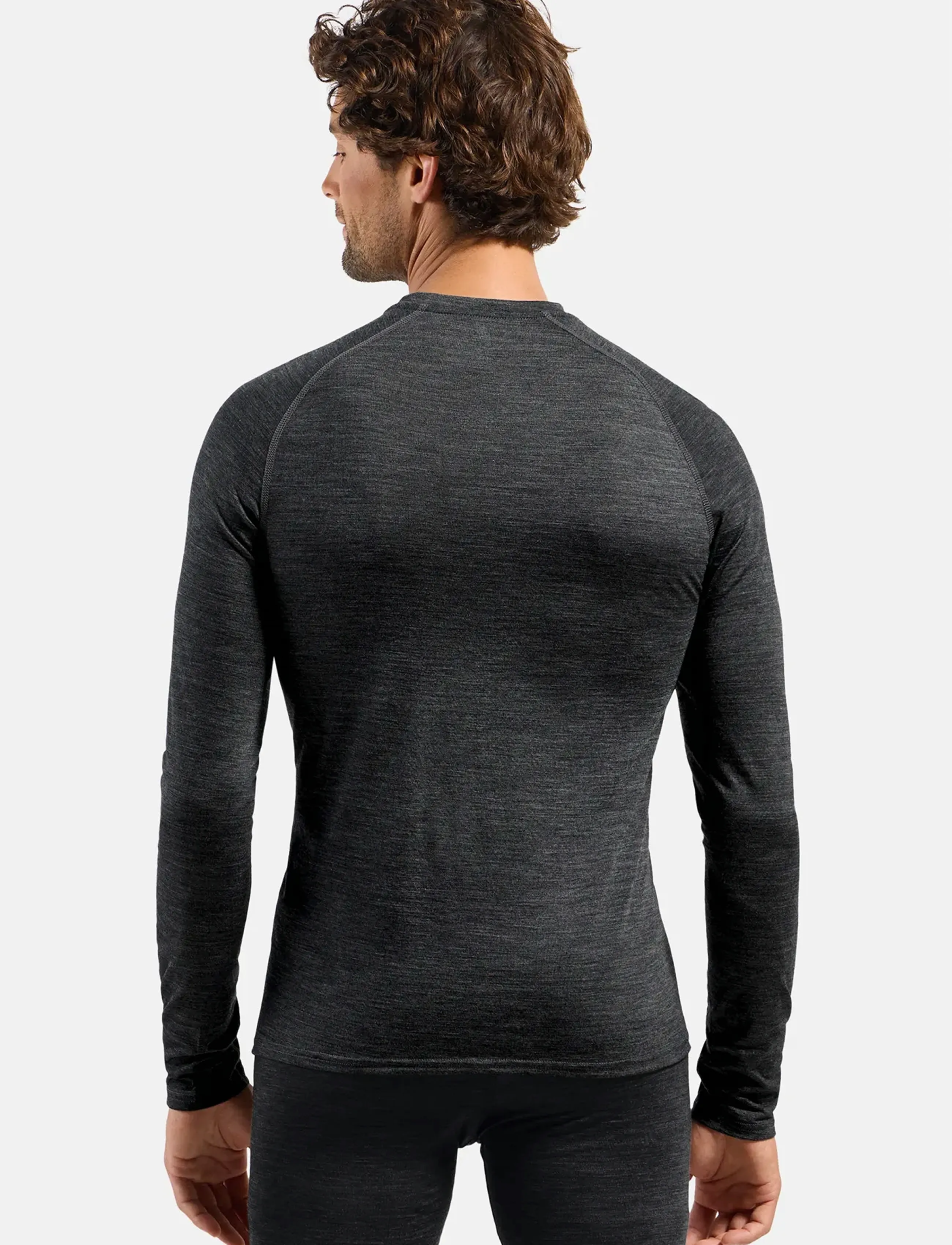 Odlo - Odlo Natural Performance Pw 150 Bl Top Crew Neck L/S - grey melange - dark grey melange - 3