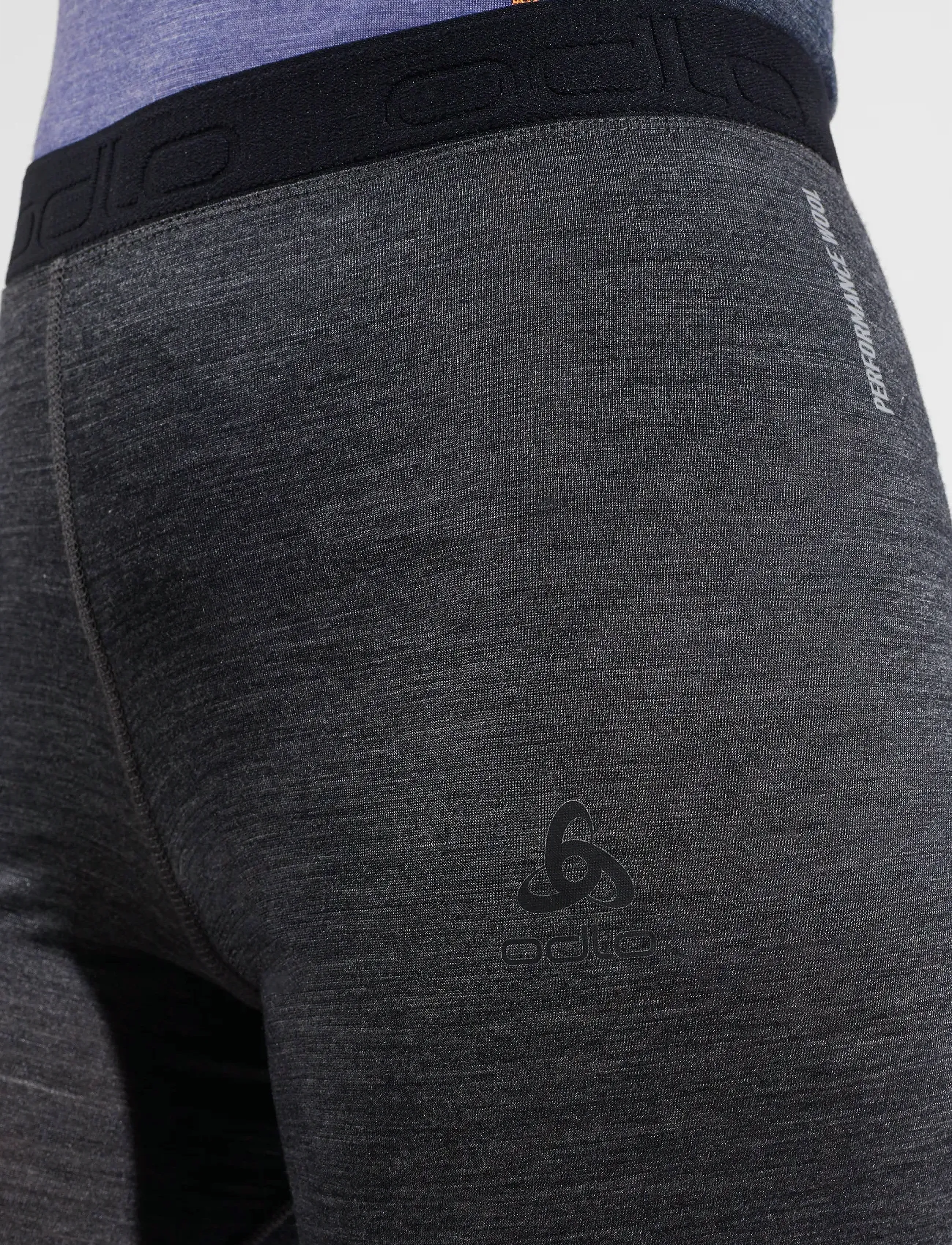 Odlo - Odlo Natural Performance Pw 150 Bl Bottom Long - grunnfatnaður - dark grey melange - 4