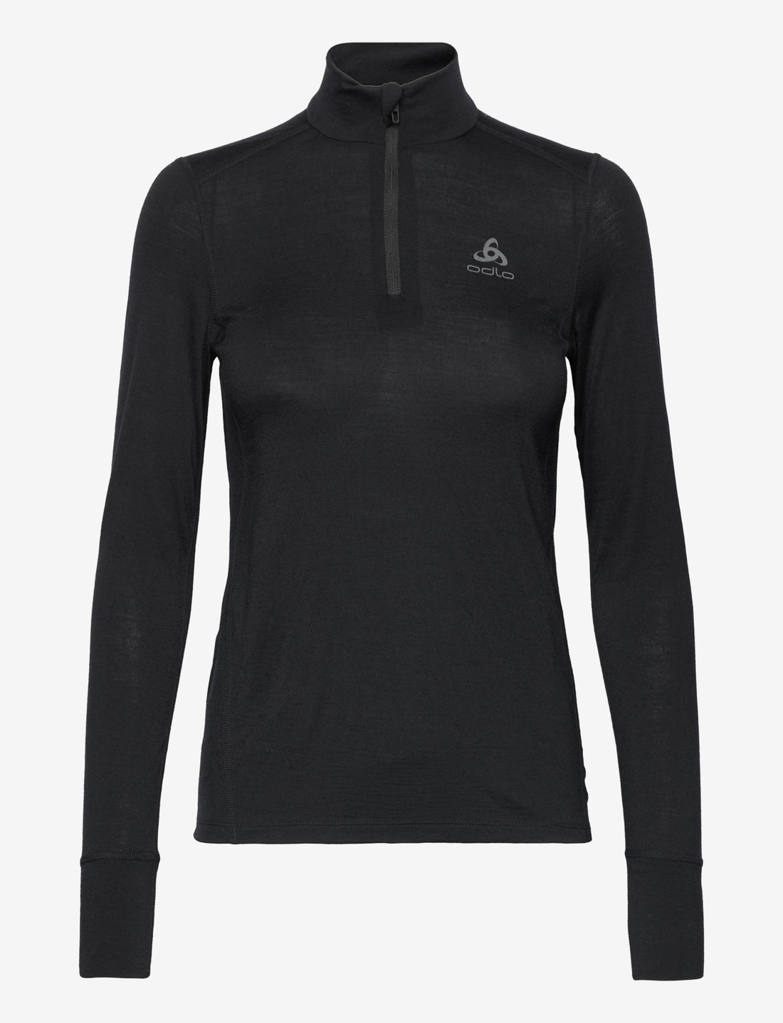 Odlo - Odlo Merino 200 Bl Top Turtle Neck L/S Half Zip - base layer tops - black - 1