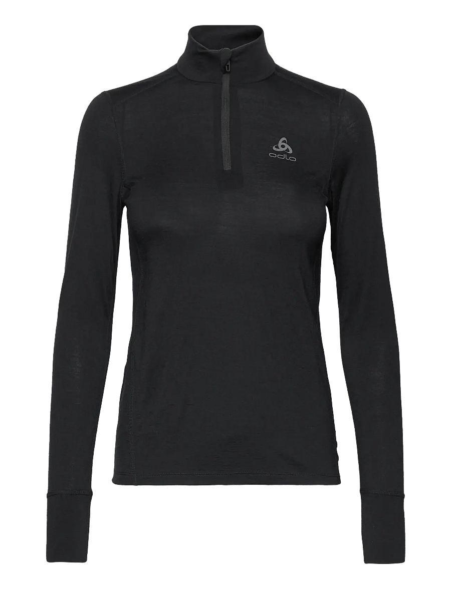 Odlo - Odlo Merino 200 Bl Top Turtle Neck L/S Half Zip - black - 1