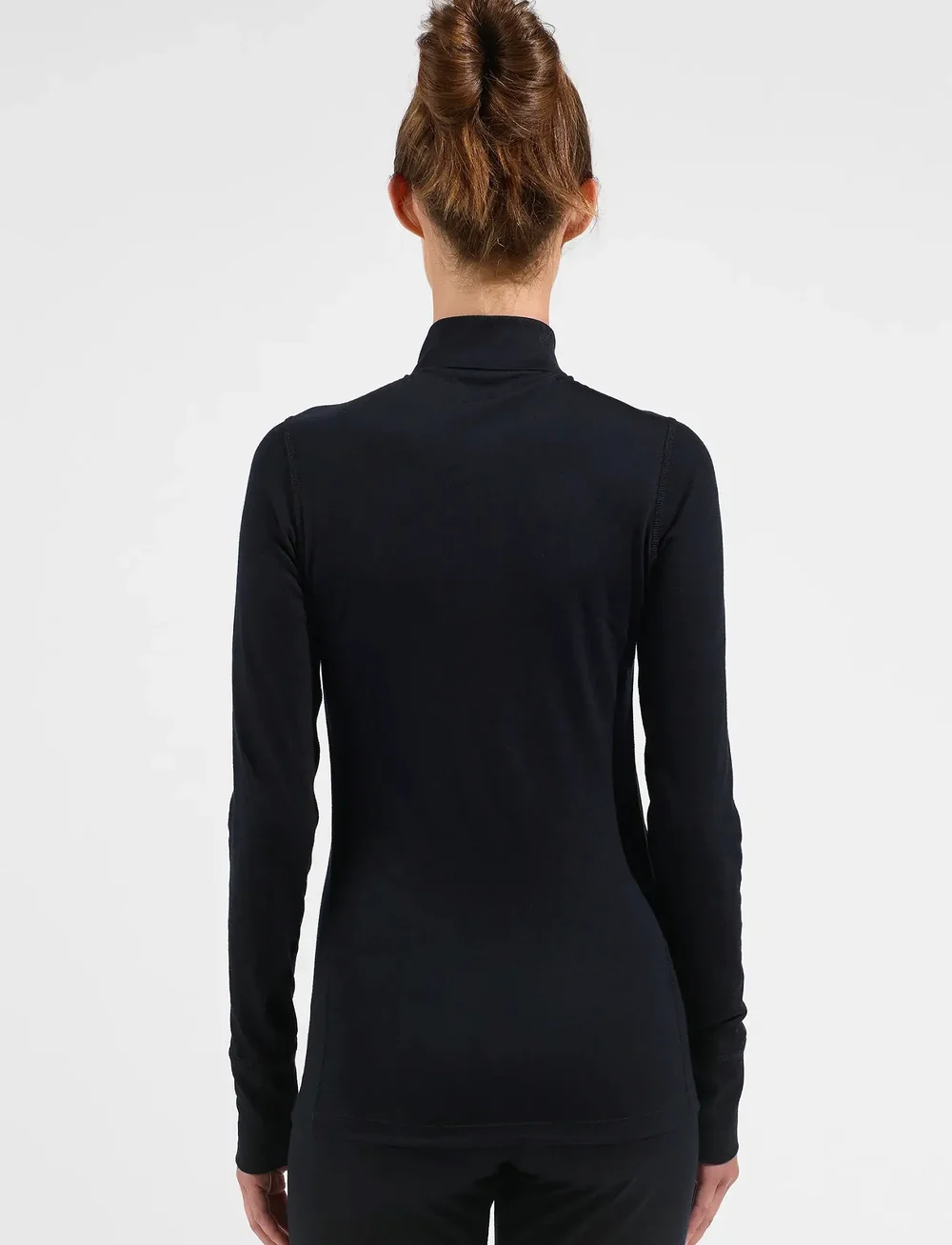 Odlo - Odlo Merino 200 Bl Top Turtle Neck L/S Half Zip - base layer tops - black - 3