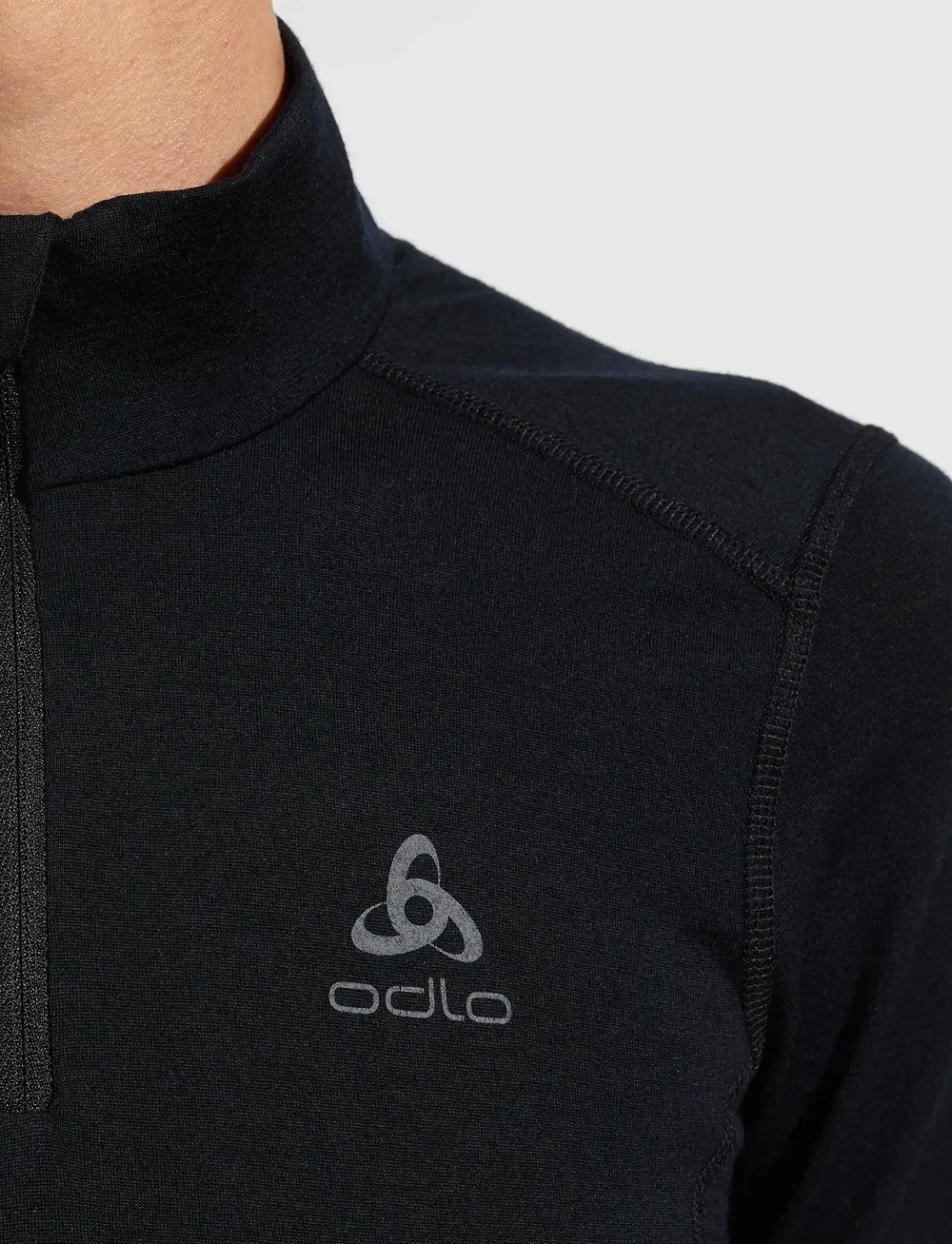 Odlo - Odlo Merino 200 Bl Top Turtle Neck L/S Half Zip - base layer tops - black - 4