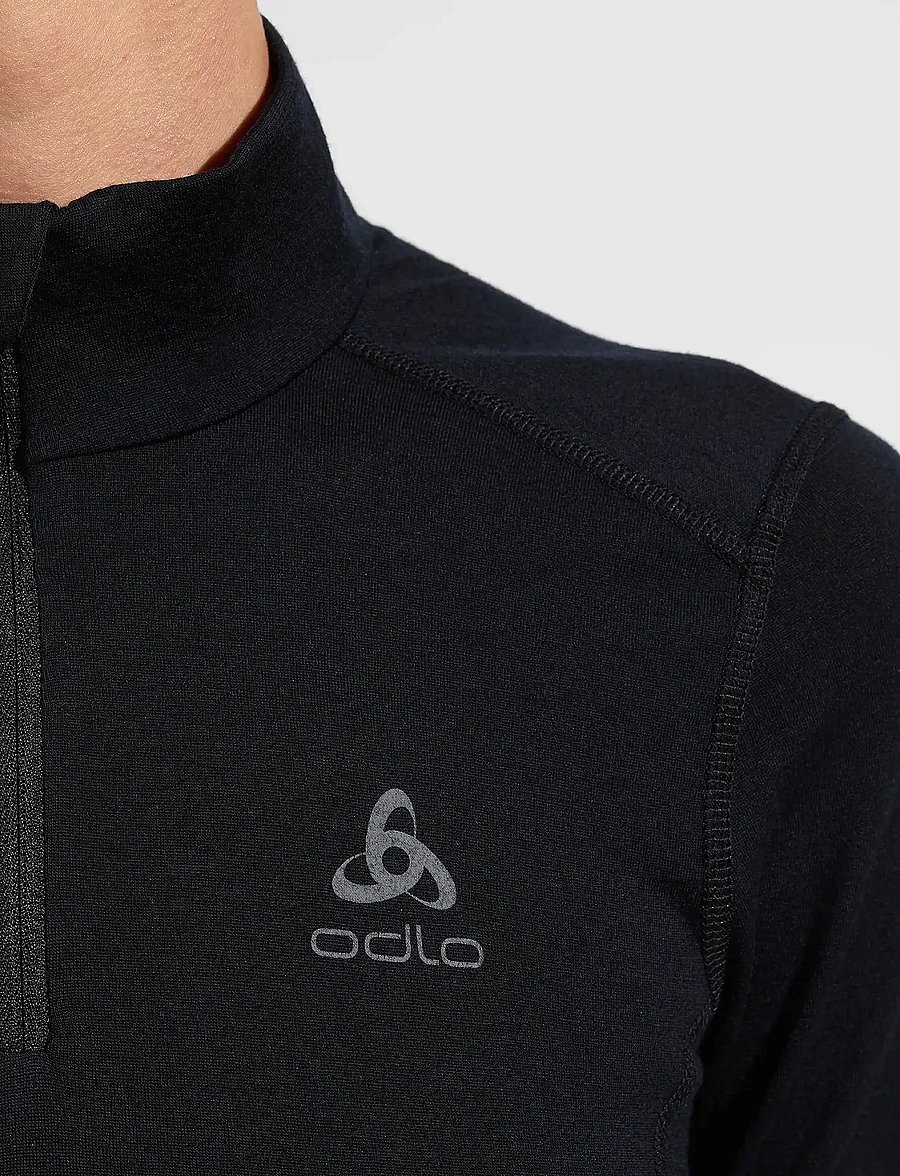 Odlo - Odlo Merino 200 Bl Top Turtle Neck L/S Half Zip - black - 4