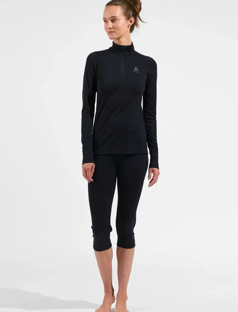 Odlo - Odlo Merino 200 Bl Top Turtle Neck L/S Half Zip - base layer tops - black - 5