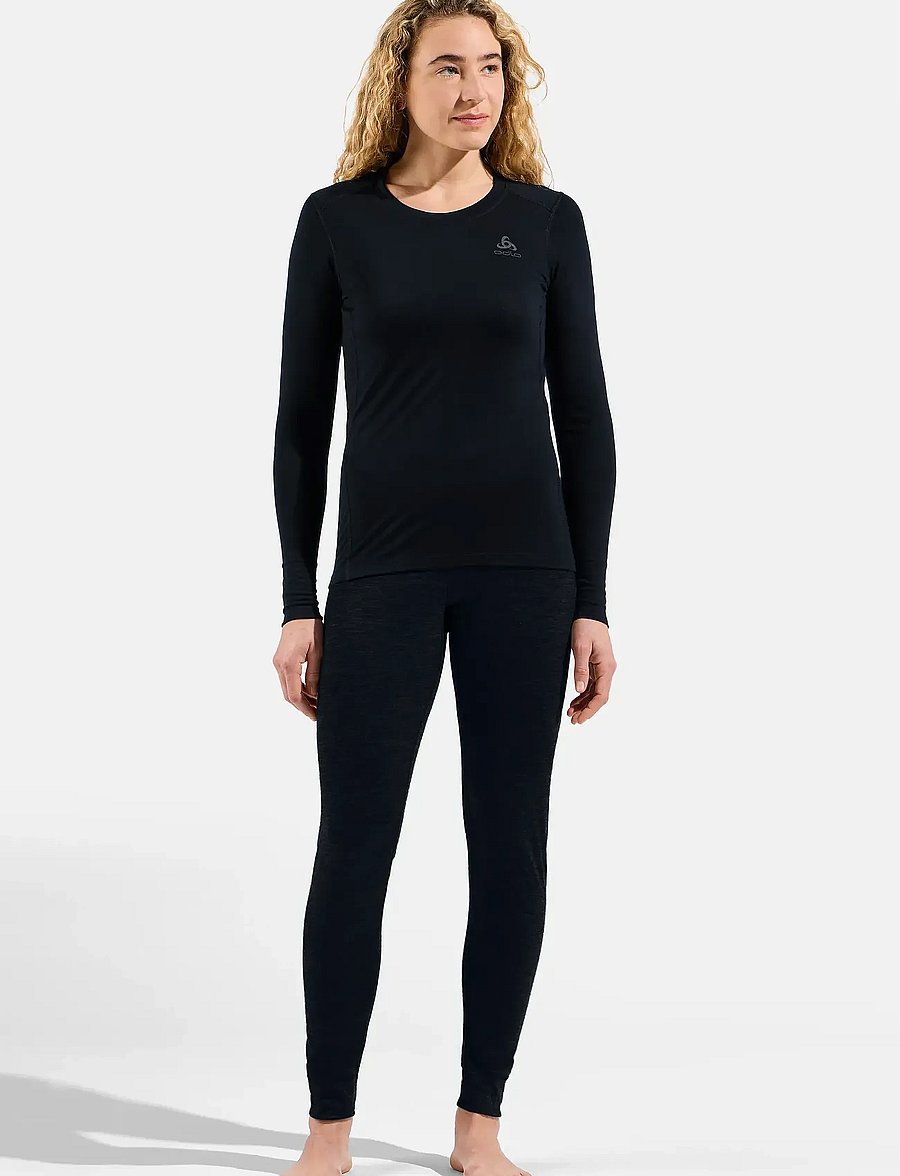 Odlo - BL TOP crew neck l/s MERINO 200 - baselayer overdele - black - 4